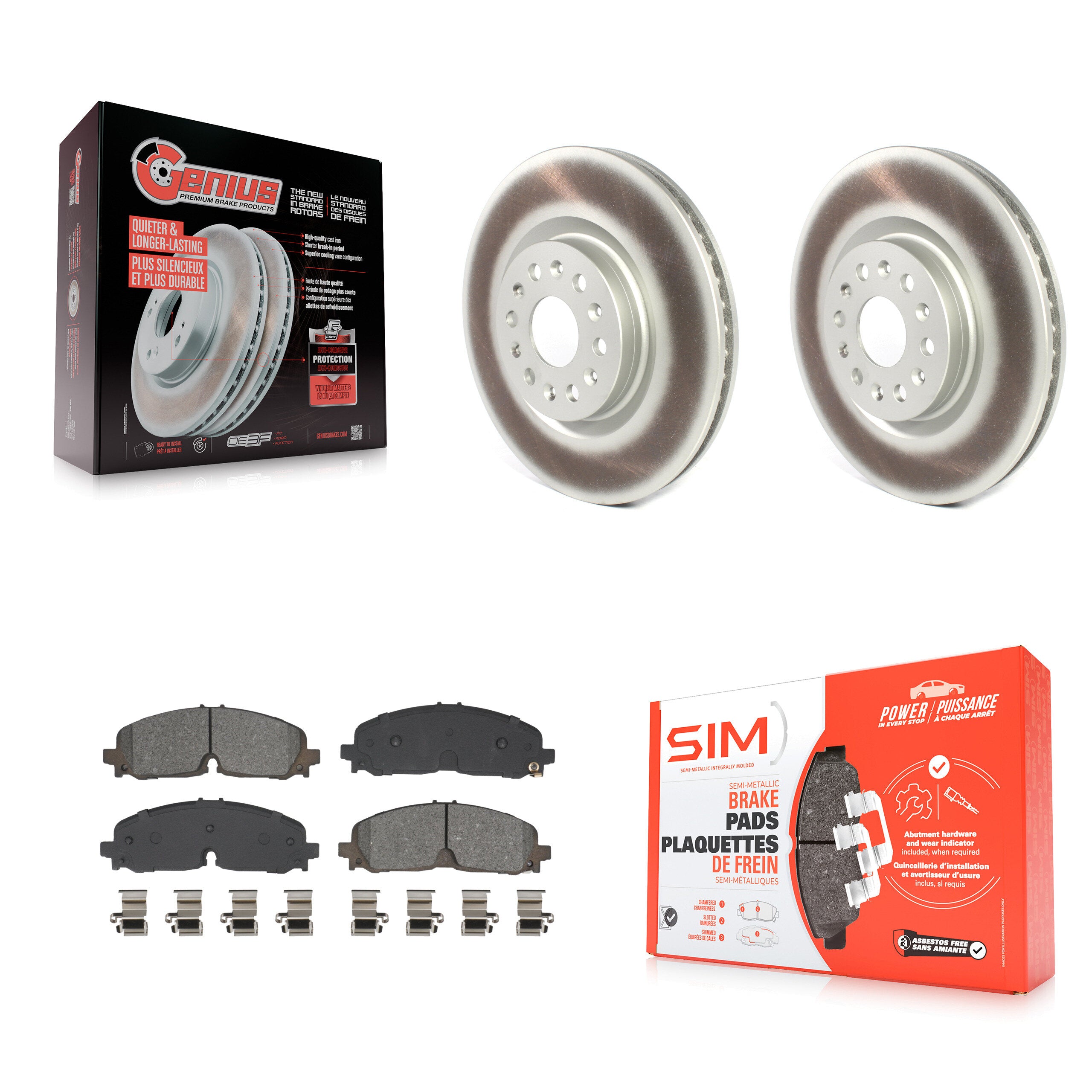 Transit Auto KGS-102639 Disc Brake Kit for 2021 Buick Enclave, Cadillac XT5, Cadillac XT6 - Front