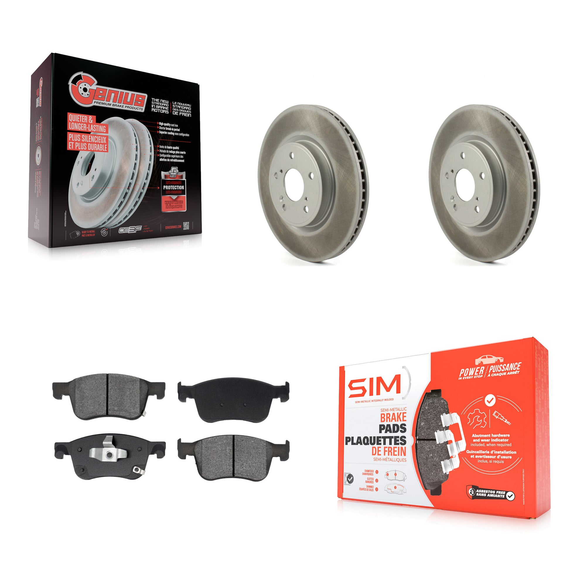 Transit Auto KGS-102650 Disc Brake Kit for 2018-2024 Acura Integra, Honda Accord, Honda Civic - Front