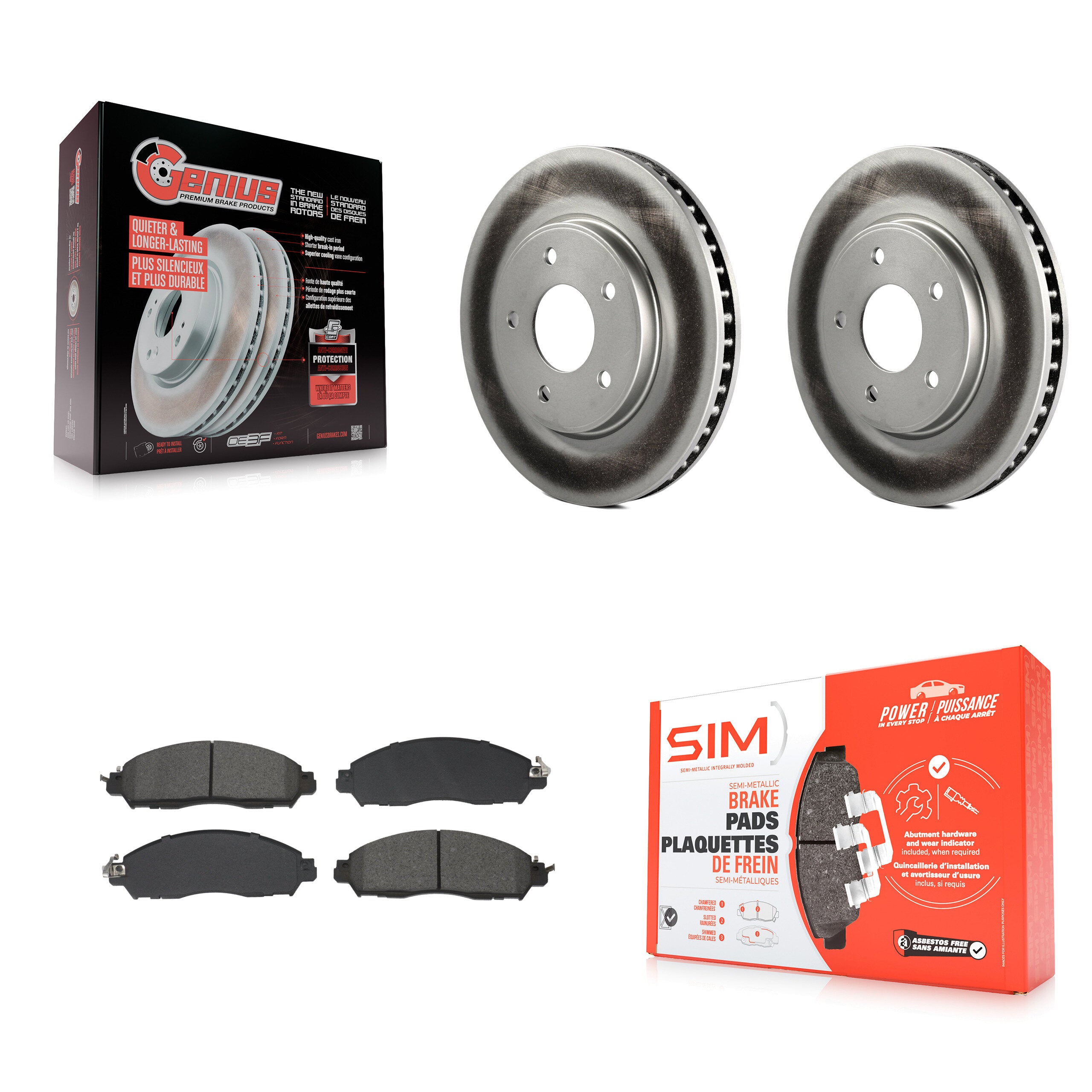 Transit Auto KGS-102681 Disc Brake Kit for 2018-2023 Nissan NV200, Nissan LEAF - Front