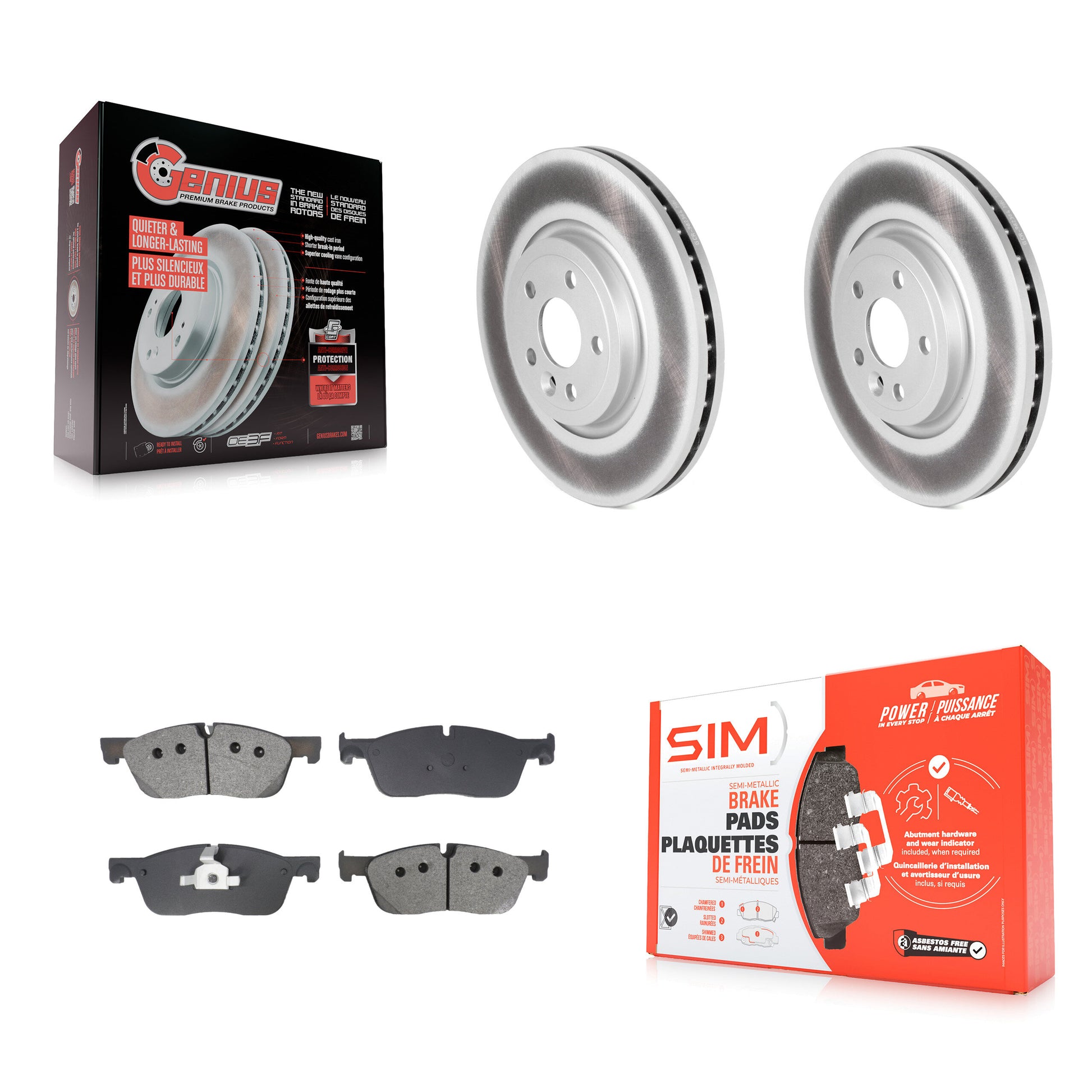 Transit Auto KGS-102685 Disc Brake Kit for 2017-2020 Jaguar F-Pace, Land Rover Range Rover Velar - Front