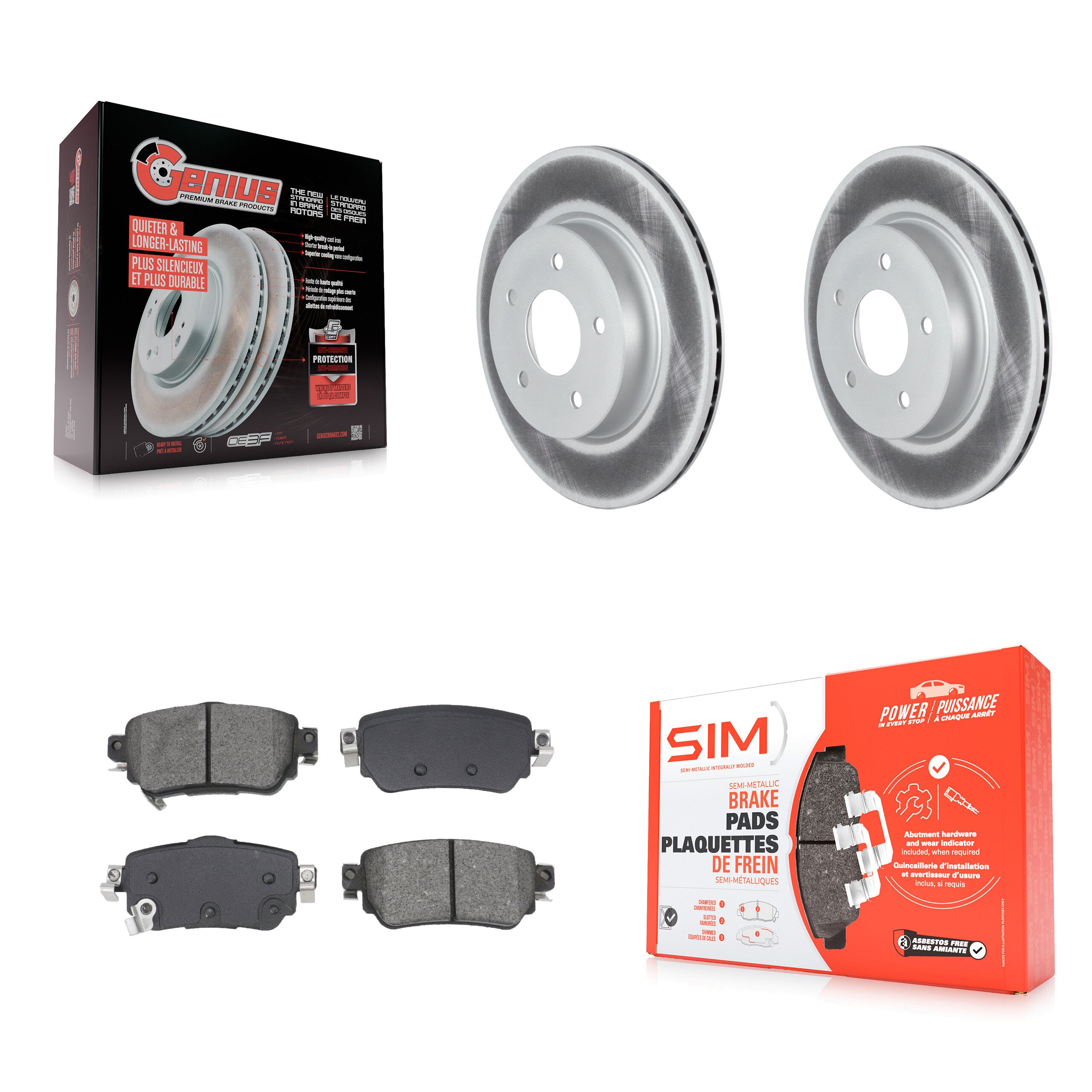 Transit Auto KGS-102700 Disc Brake Kit for 2018-2023 Nissan LEAF, Nissan Rogue Sport and More - Rear