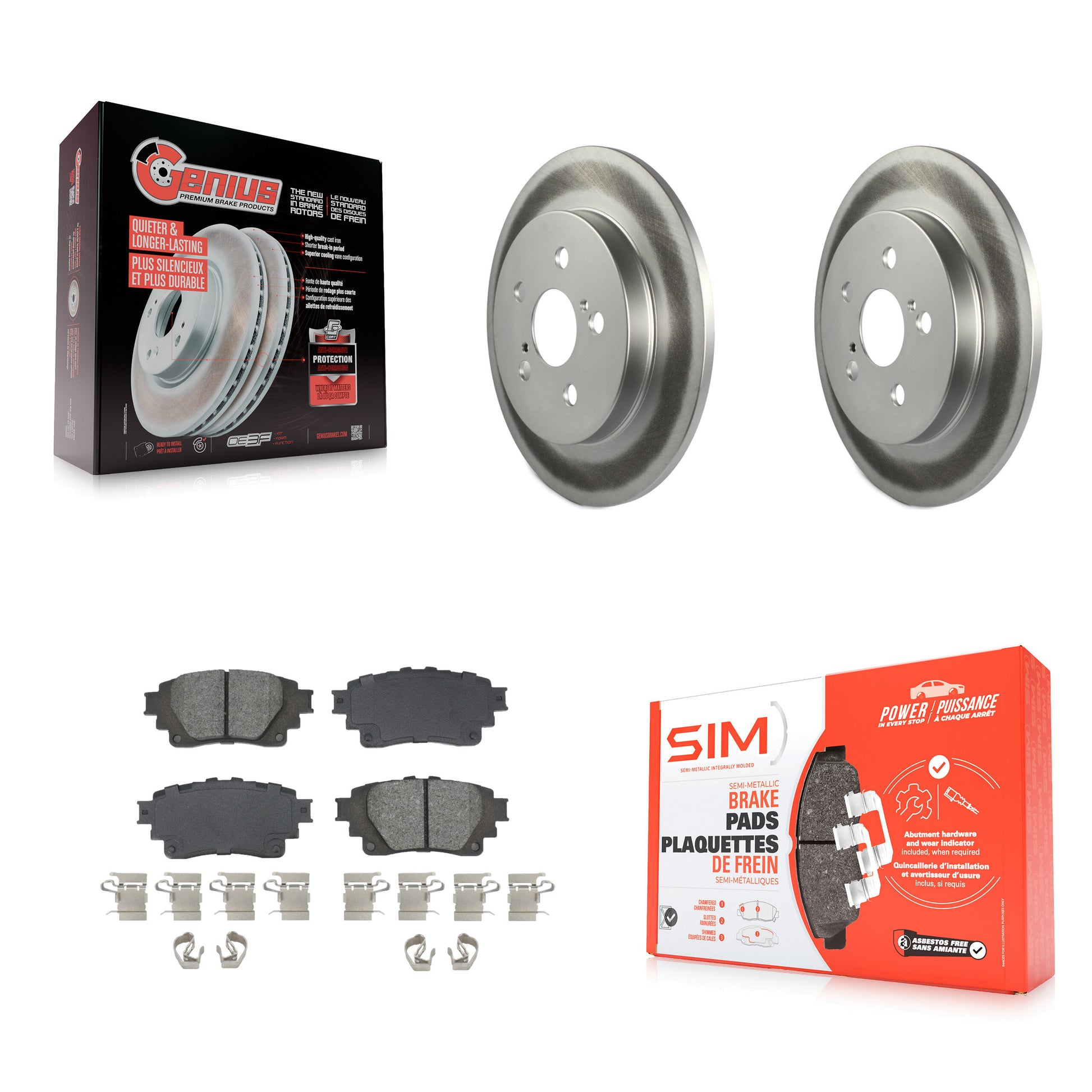 Transit Auto KGS-102737 Disc Brake Kit for 2019 Toyota Corolla - Rear
