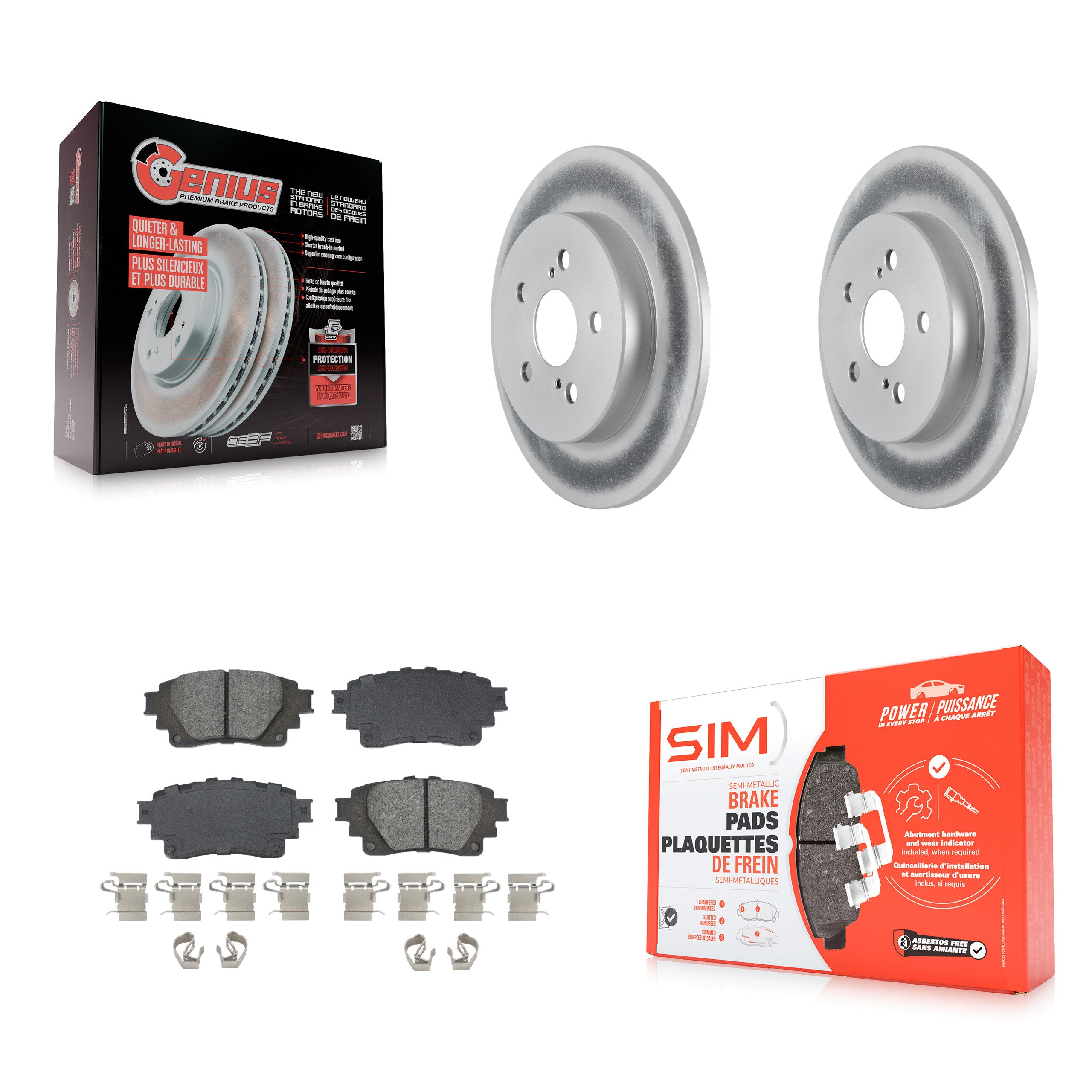 Transit Auto KGS-102738 Disc Brake Kit for 2019-2024 Toyota Corolla - Rear