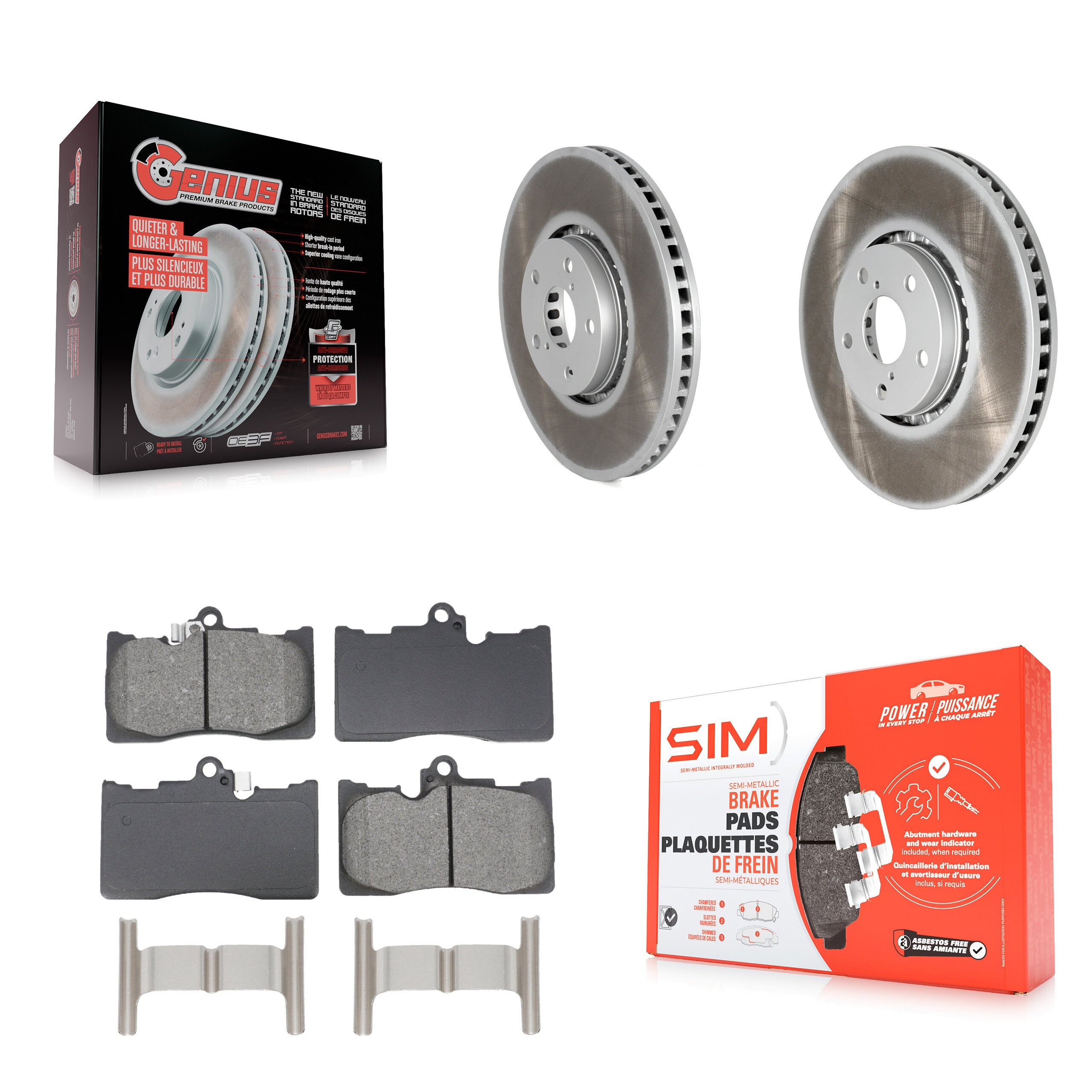 Transit Auto KGS-102753 Disc Brake Kit for 2006-2020 Lexus IS350, Lexus IS300 and More - Front