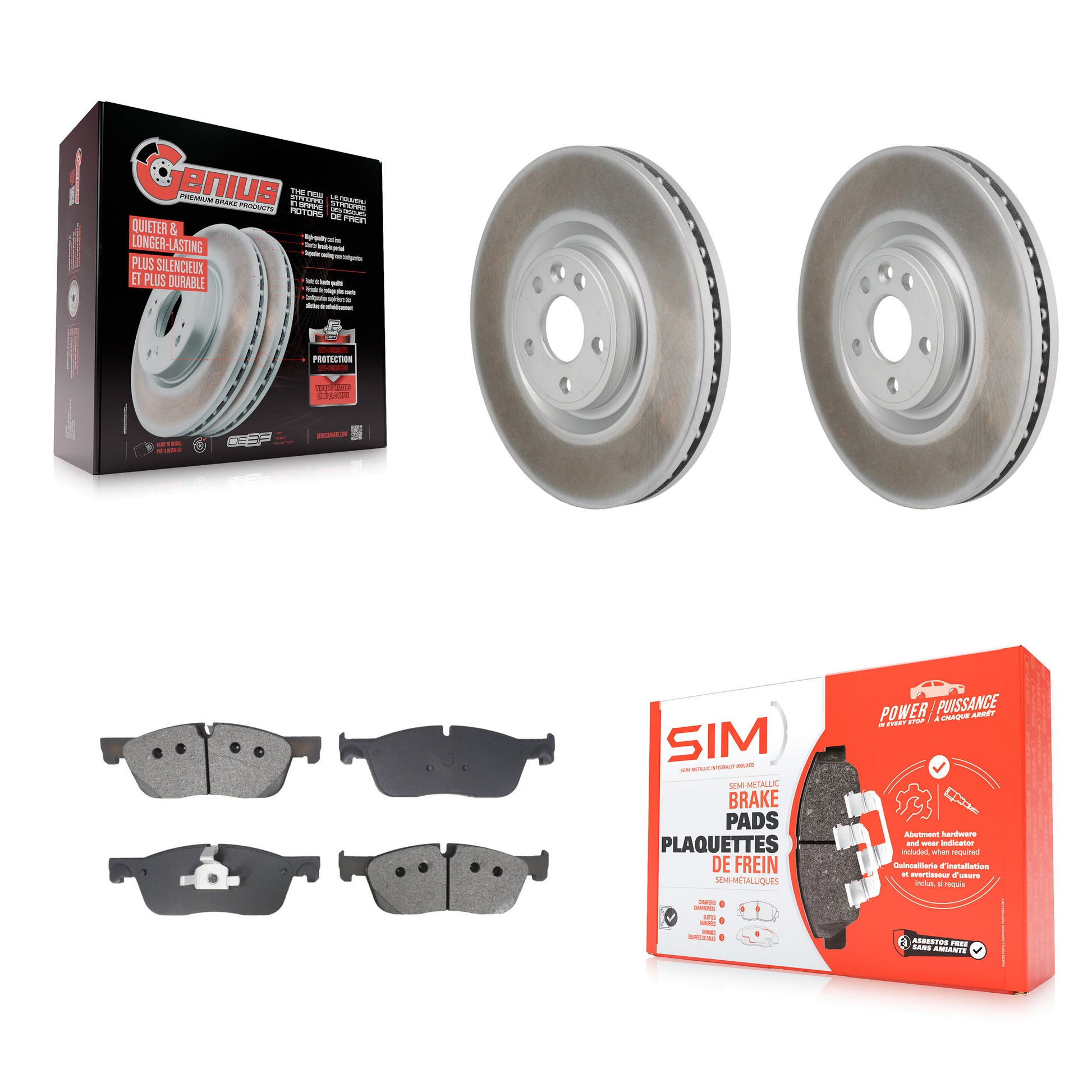 Transit Auto KGS-102809 Disc Brake Kit for 2016-2018 Jaguar E-Pace, Land Rover Discovery Sport - Front