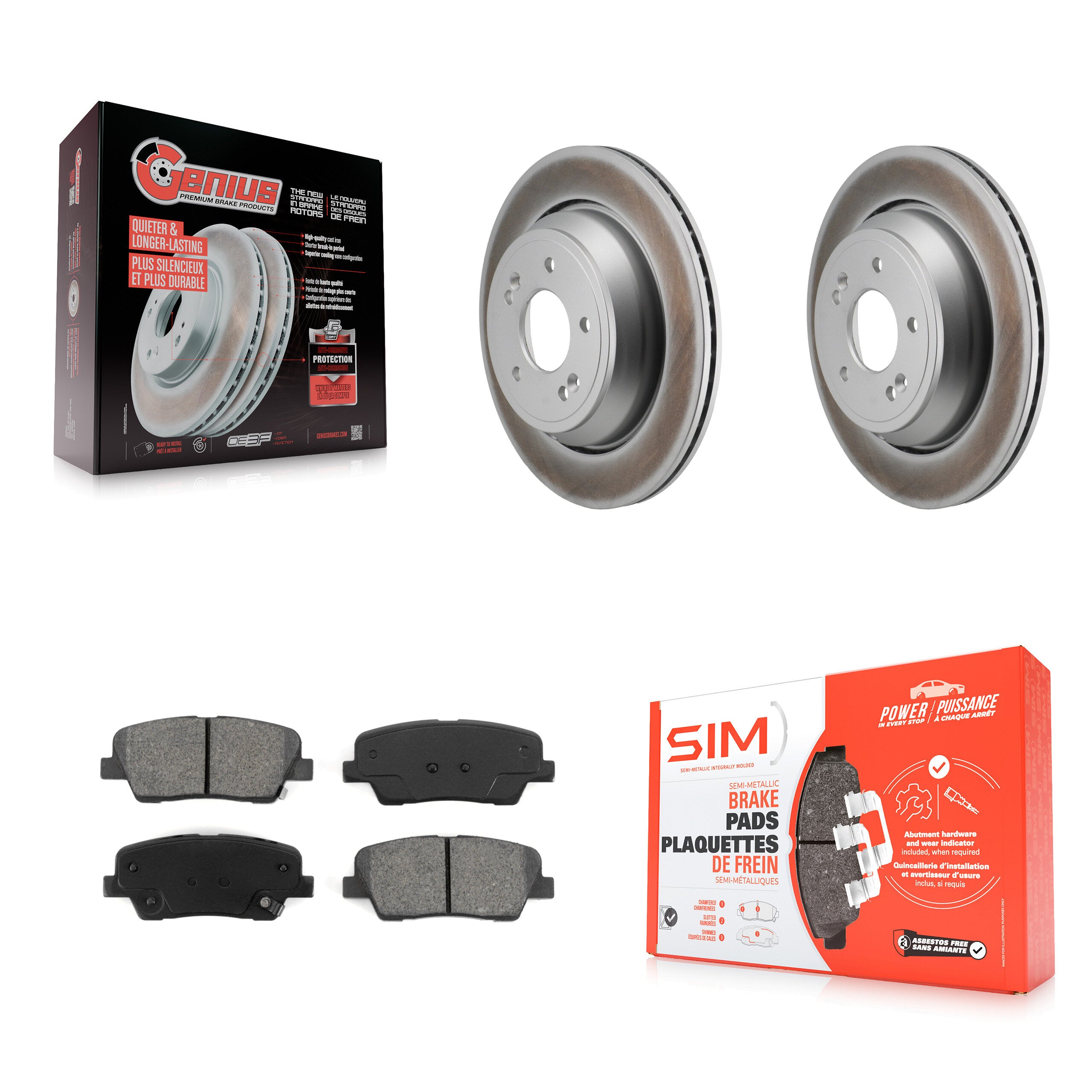 Transit Auto KGS-102852 Disc Brake Kit for 2011-2017 Kia K900, Hyundai Equus - Rear