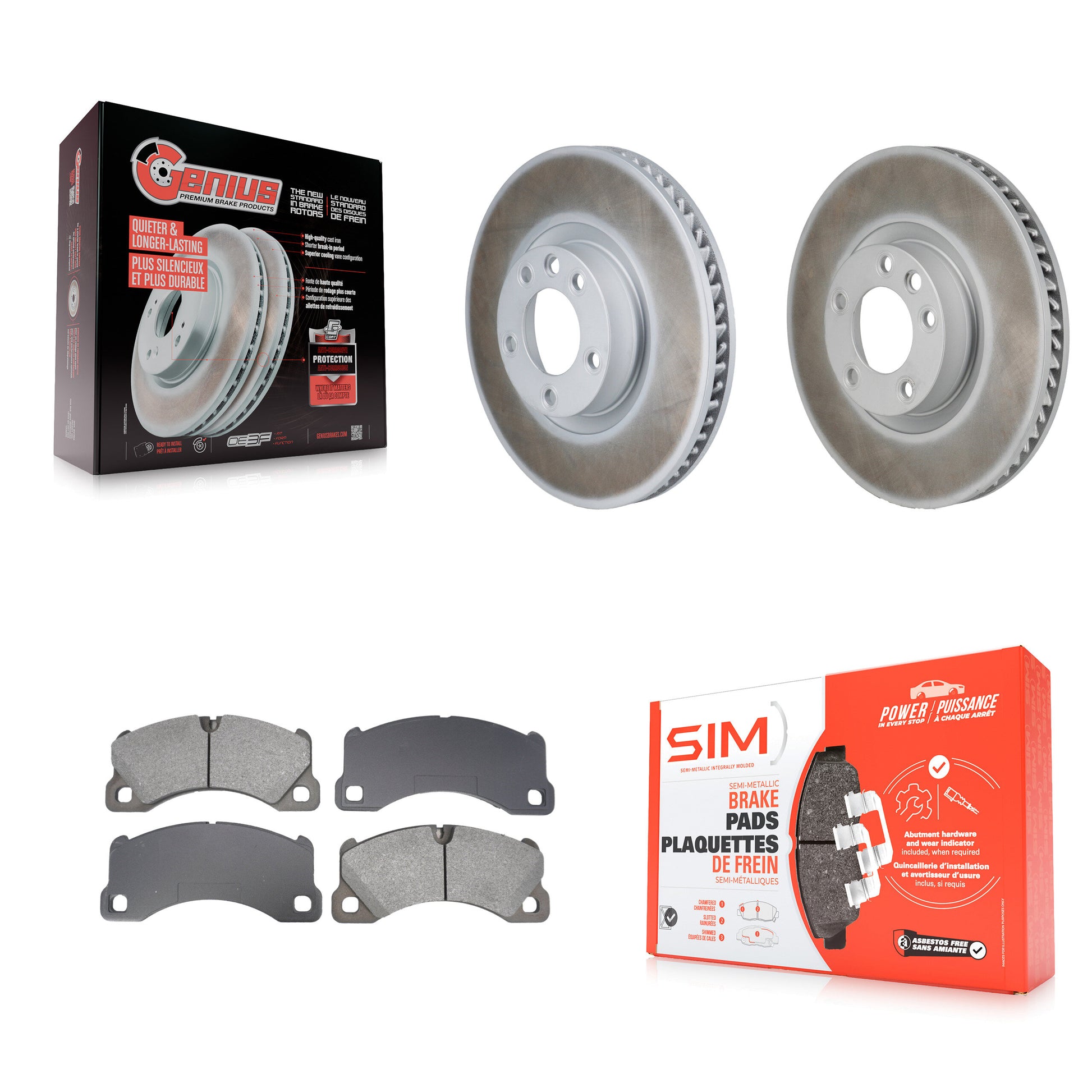 Transit Auto KGS-102905 Disc Brake Kit for 2011-2018 Porsche Cayenne, Volkswagen Touareg - Front