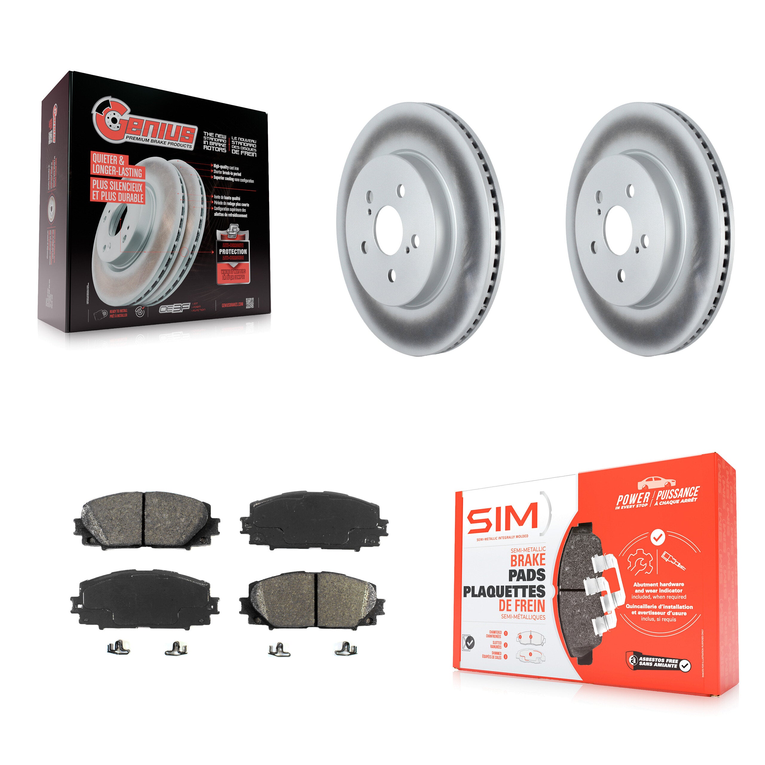 Transit Auto KGS-103600 Disc Brake Kit for 2019-2023 Toyota Corolla, Toyota Prius Prime - Front
