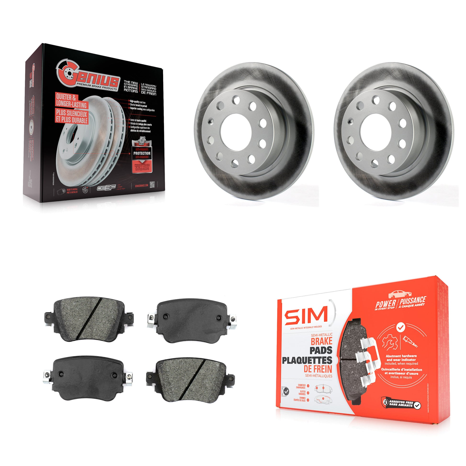 Transit Auto KGS-103617 Disc Brake Kit for 2015 Volkswagen Golf, Volkswagen Golf SportWagen - Rear