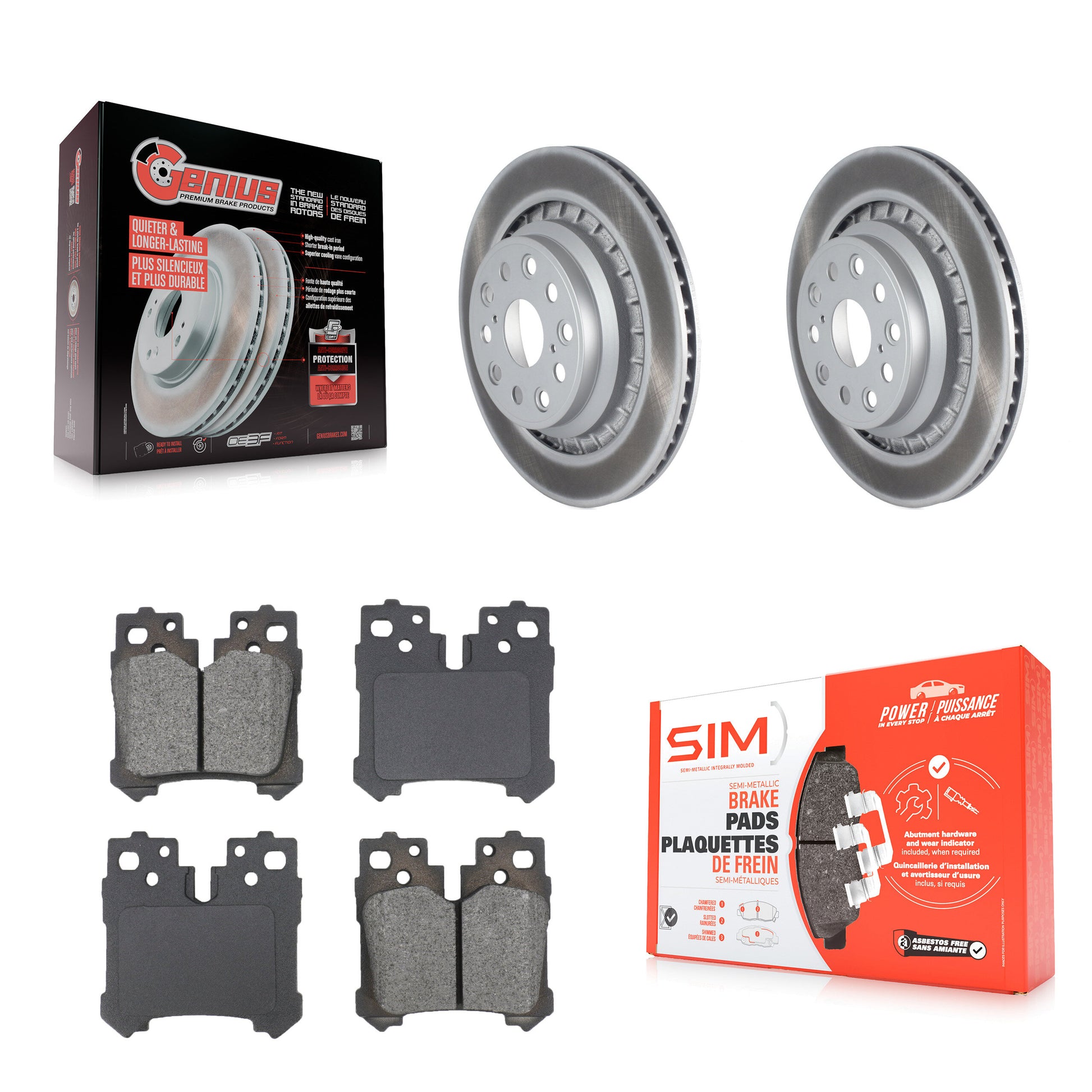 Transit Auto KGS-103625 Disc Brake Kit for 2008-2017 Lexus LS460, Lexus LS600h - Rear