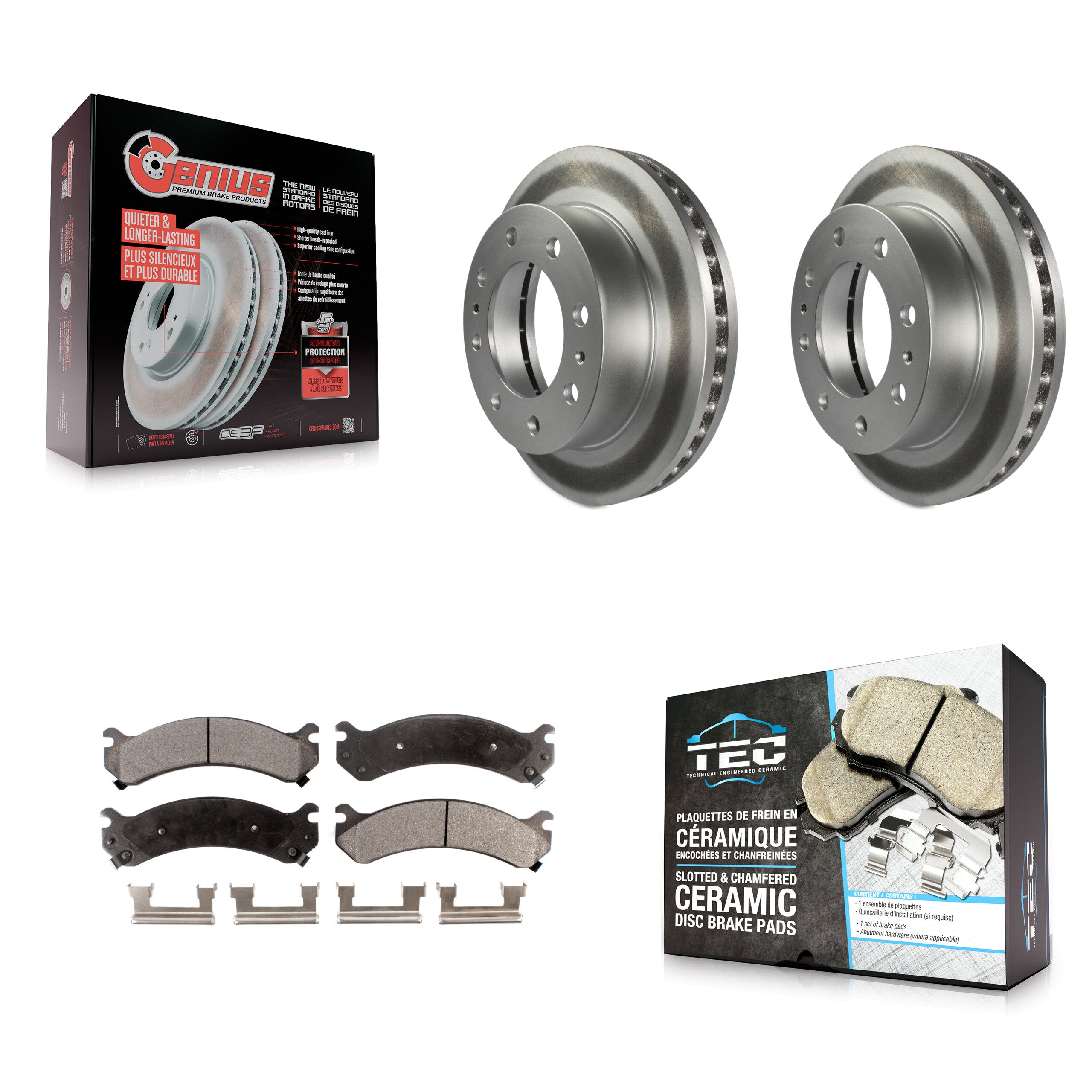 Transit Auto KGT-100013 Disc Brake Kit for 1999-2020 GMC Savana 3500, Chevrolet Express 3500 and More - Front