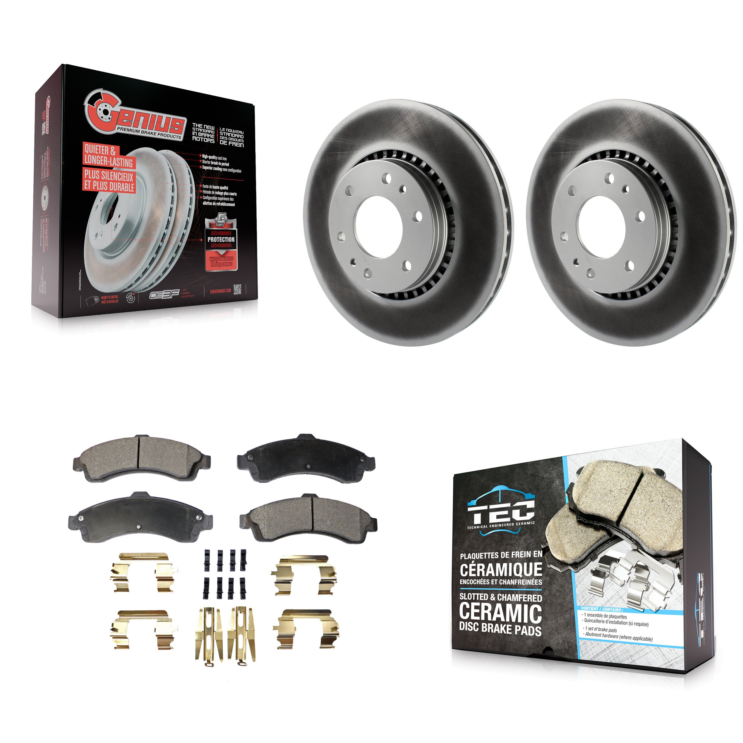 Transit Auto KGT-100019 Disc Brake Kit for 2002-2006 Isuzu Ascender, GMC Envoy and More - Front