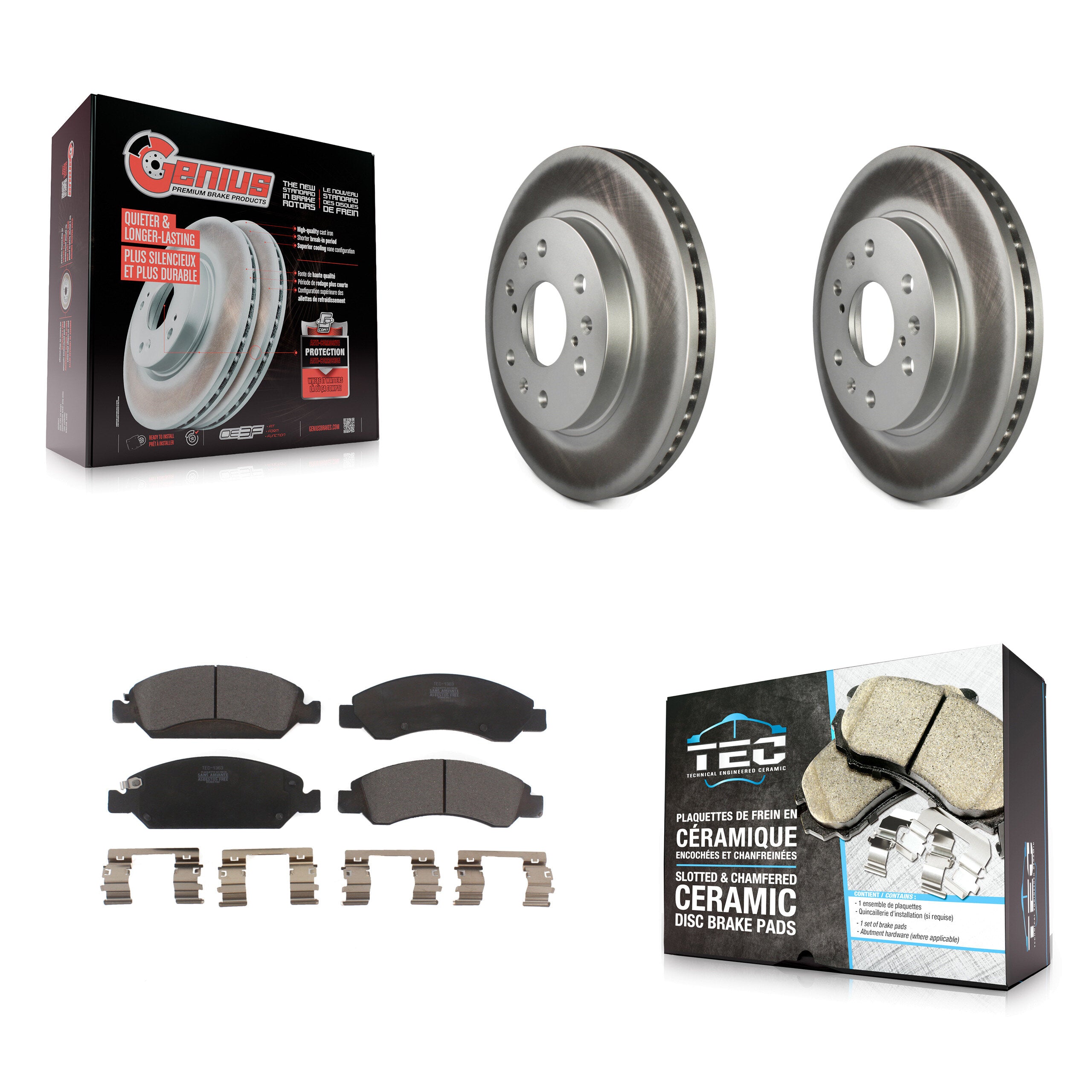 Transit Auto KGT-100035 Disc Brake Kit for 2005-2020 Chevrolet Suburban, Cadillac Escalade and More - Front