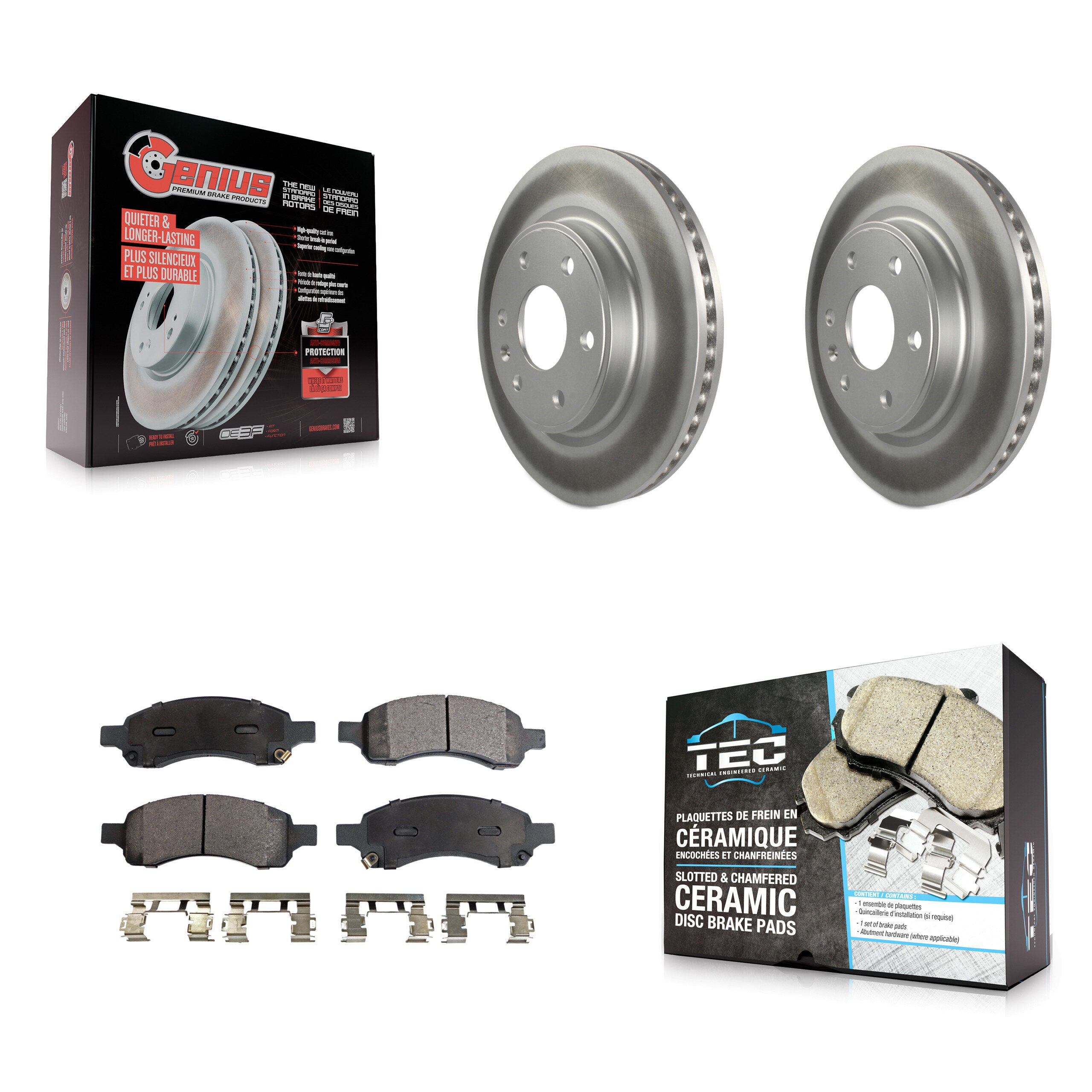 Transit Auto KGT-100049 Disc Brake Kit for 2007-2017 GMC Acadia Limited, Chevrolet Traverse and More - Front