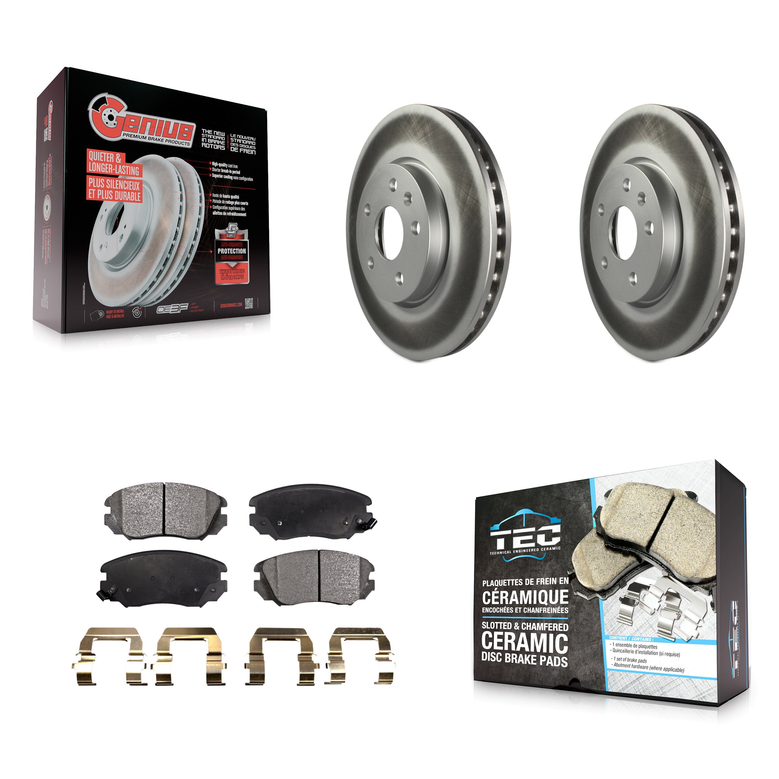 Transit Auto KGT-100055 Disc Brake Kit for 2010-2020 GMC Terrain, Chevrolet Malibu Limited and More - Front