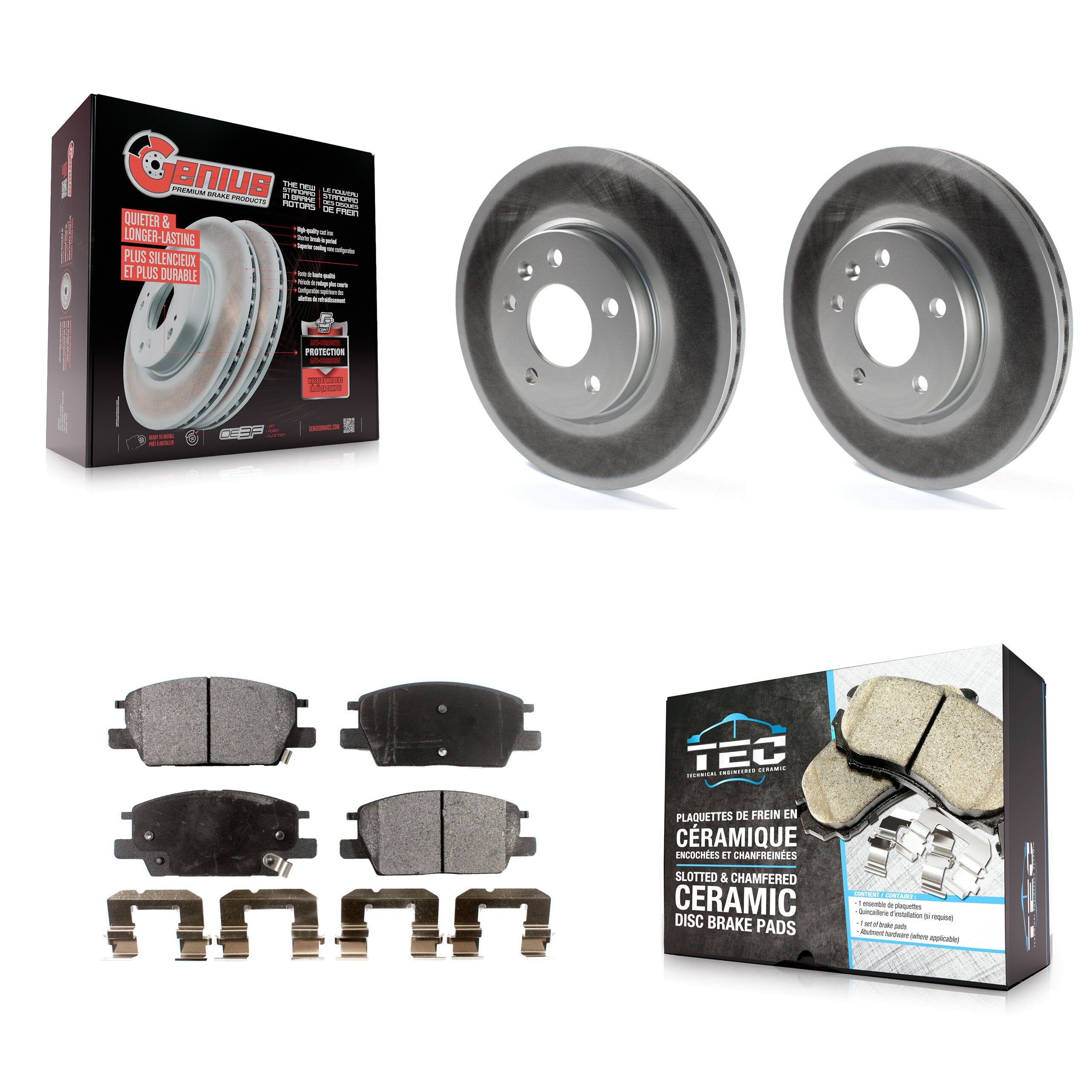 Transit Auto KGT-100066 Disc Brake Kit for 2016-2020 Chevrolet Equinox, Buick Regal Sportback and More - Front