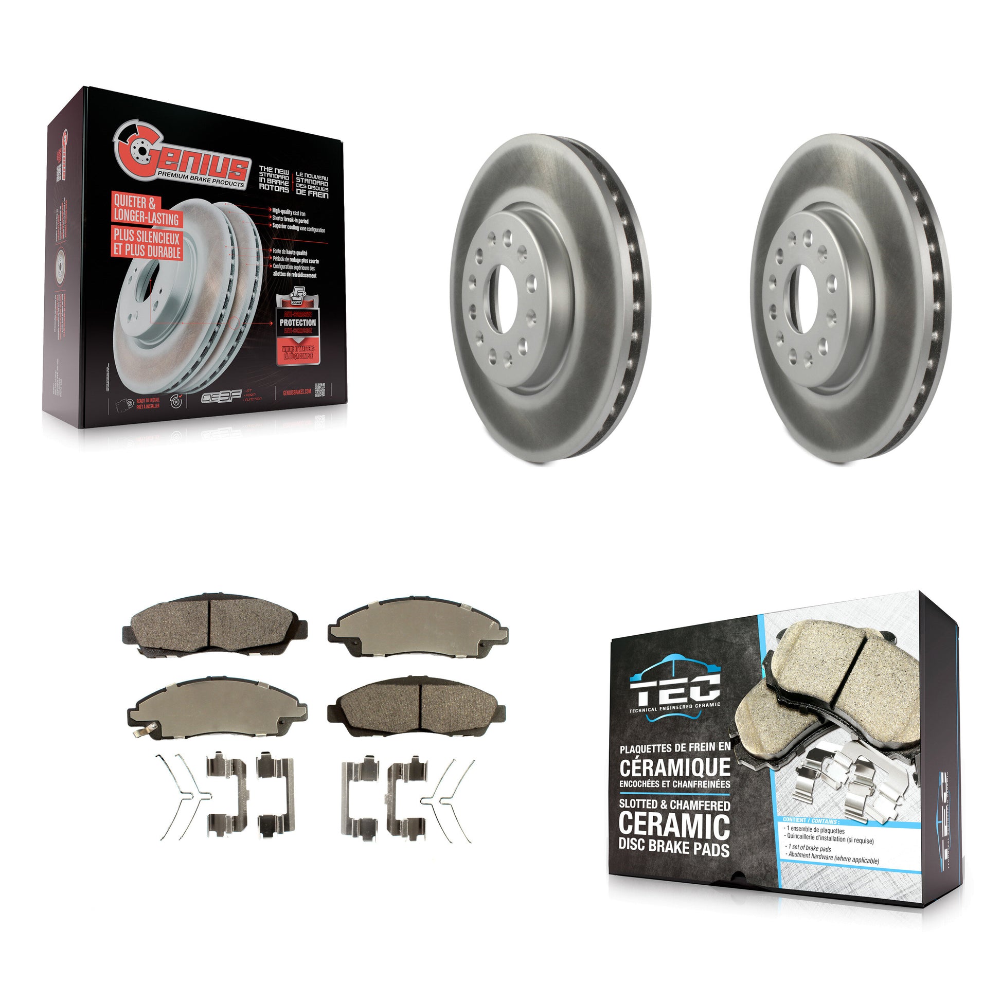 Transit Auto KGT-100072 Disc Brake Kit for 2017-2020 Chevrolet Traverse, Chevrolet Blazer and More - Front