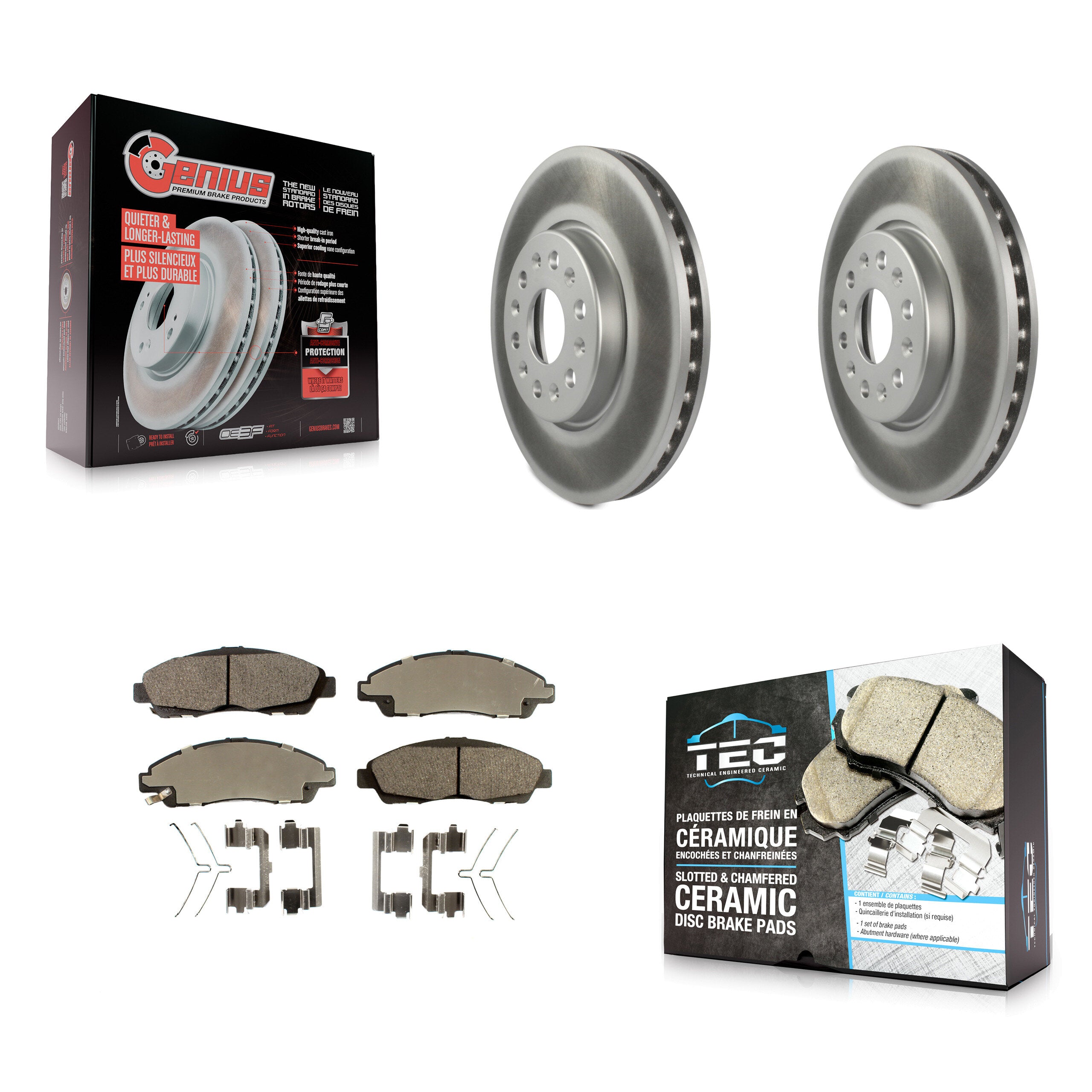 Transit Auto KGT-100072 Disc Brake Kit for 2017-2020 Chevrolet Traverse, Chevrolet Blazer and More - Front