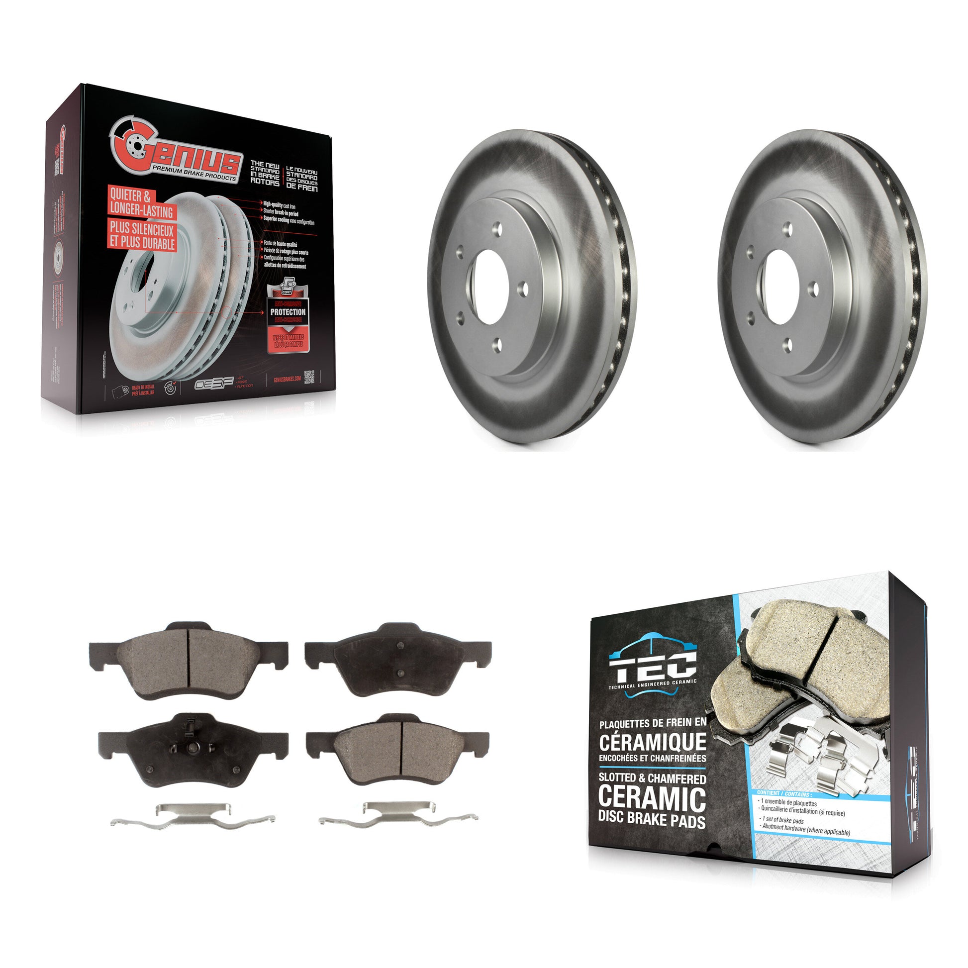 Transit Auto KGT-100096 Disc Brake Kit for 2010-2012 Ford Escape, Mercury Mariner - Front