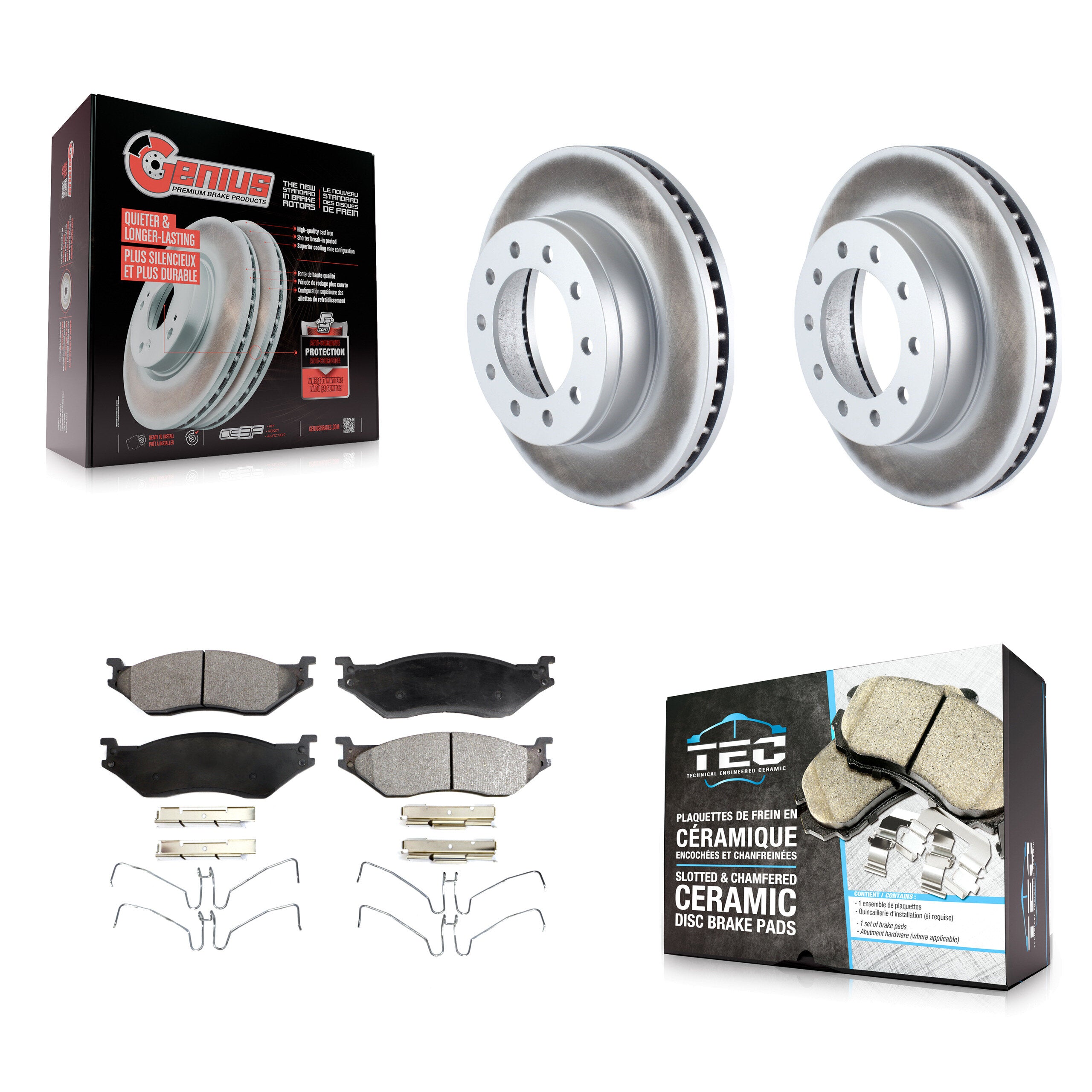 Transit Auto KGT-100101 Disc Brake Kit for 2005-2016 Ford F-450 Super Duty, International CF500 and More - Front
