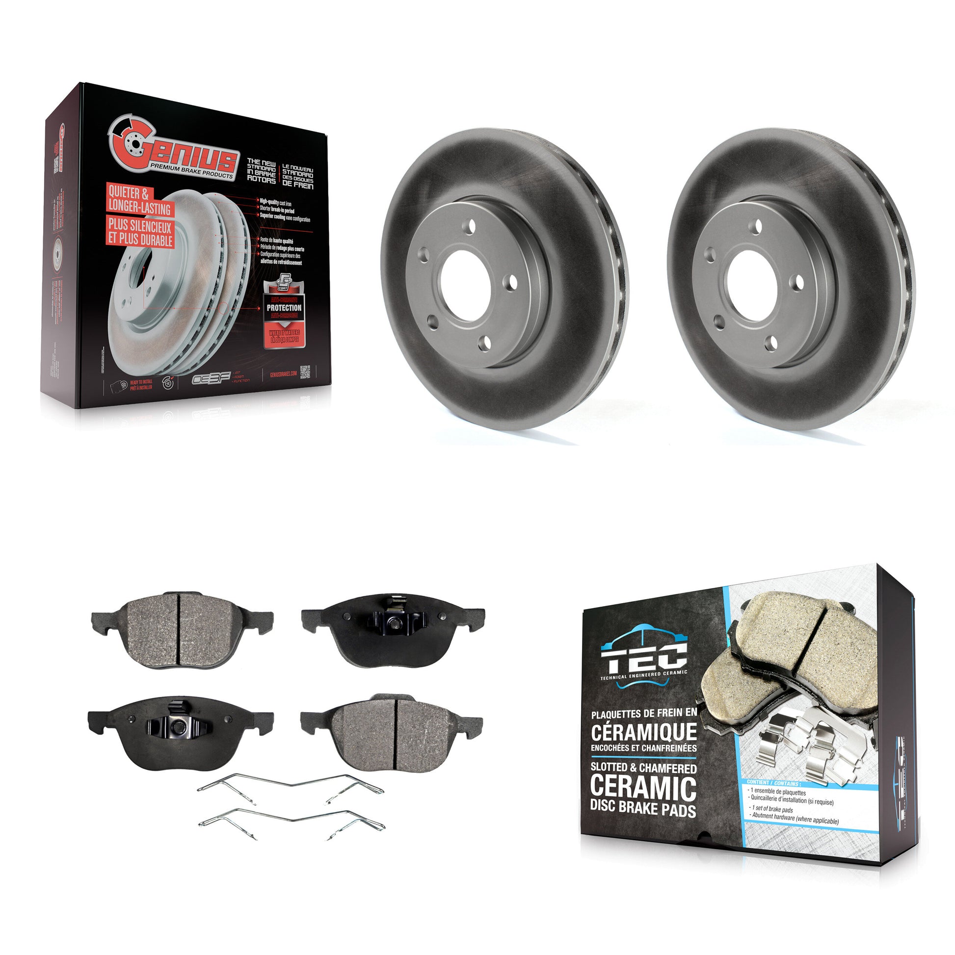 Transit Auto KGT-100125 Disc Brake Kit for 2012-2018 Ford C-Max, Ford Focus - Front