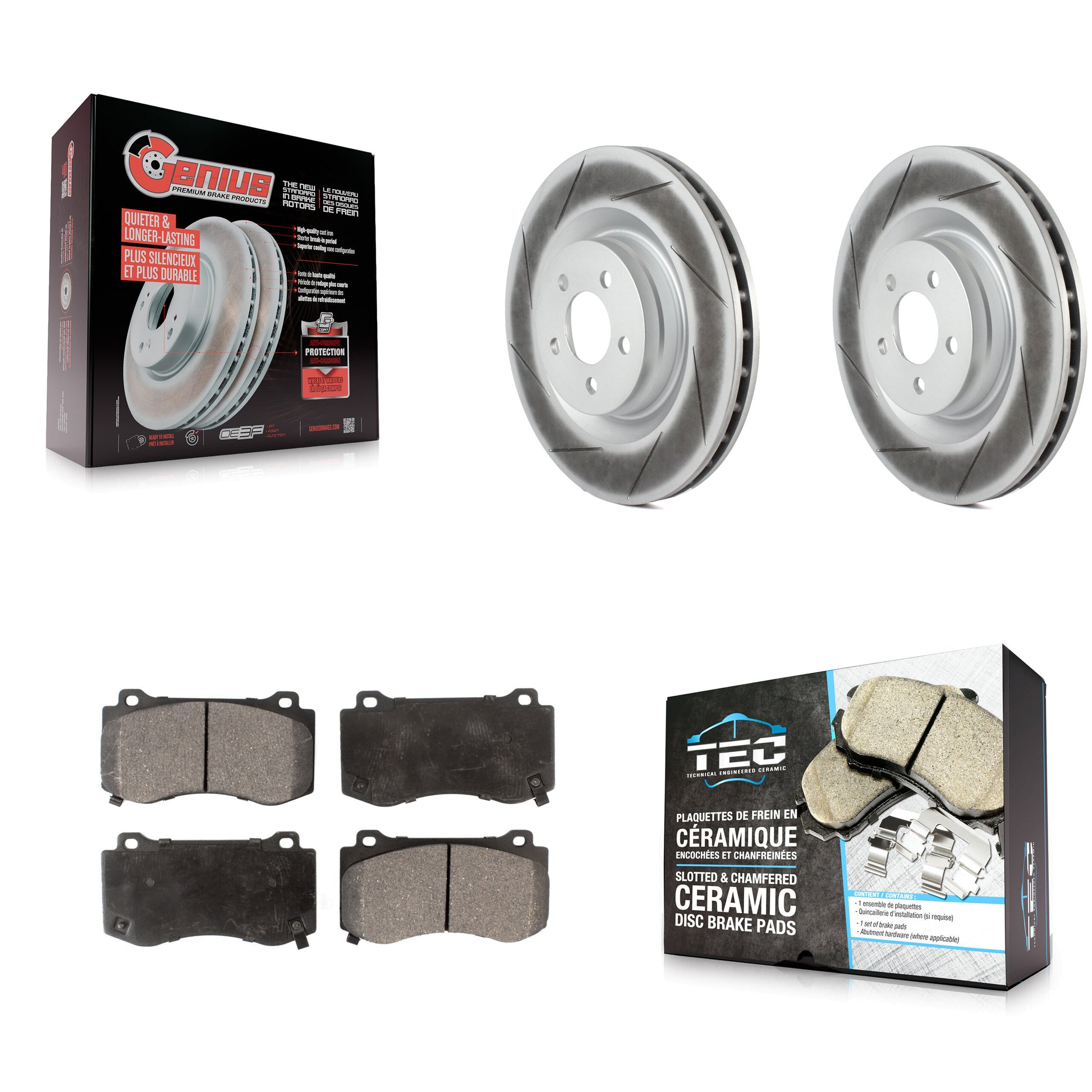 Transit Auto KGT-100164 Disc Brake Kit for 2005-2023 Dodge Challenger, Dodge Charger and More - Front