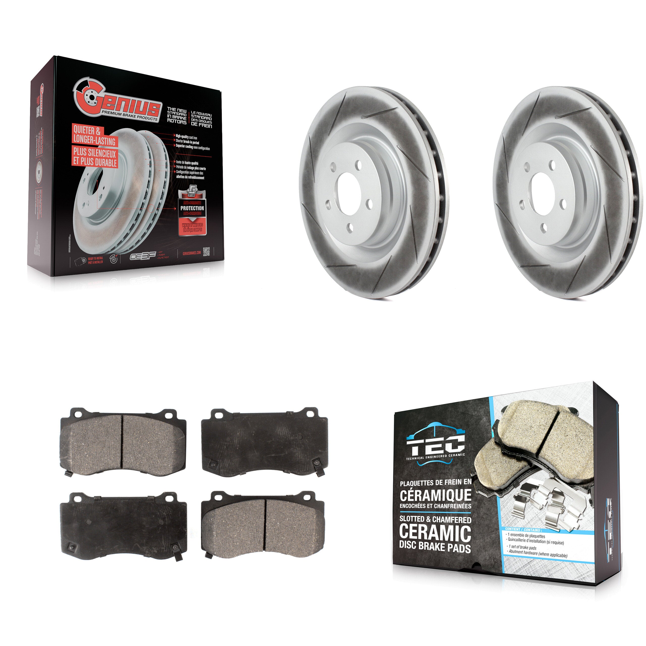 Transit Auto KGT-100164 Disc Brake Kit for 2005-2023 Dodge Challenger, Dodge Charger and More - Front