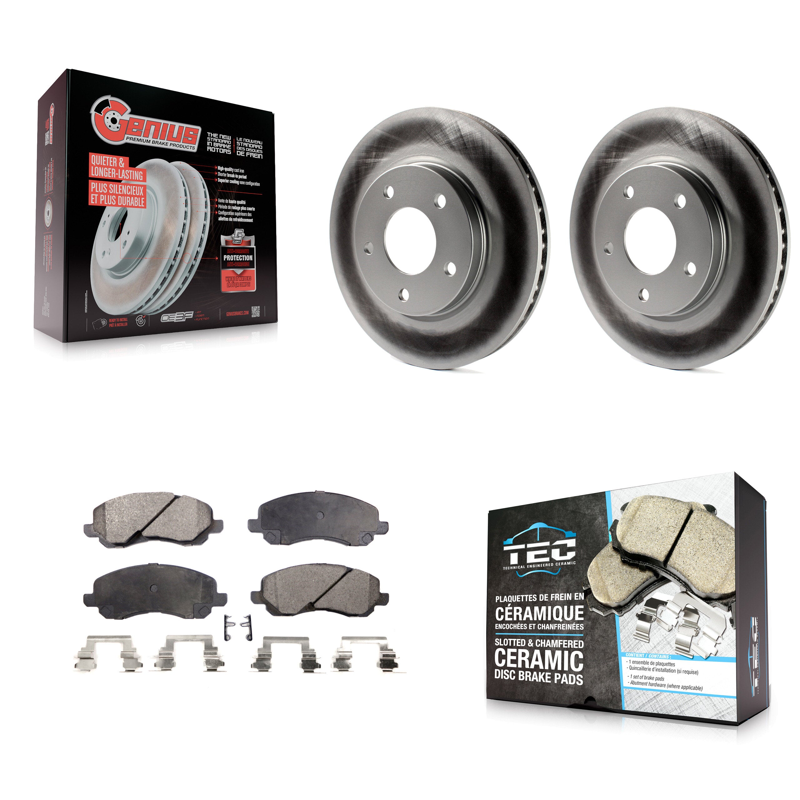 Transit Auto KGT-100166 Disc Brake Kit for 2007-2017 Mitsubishi Lancer, Dodge Caliber - Front