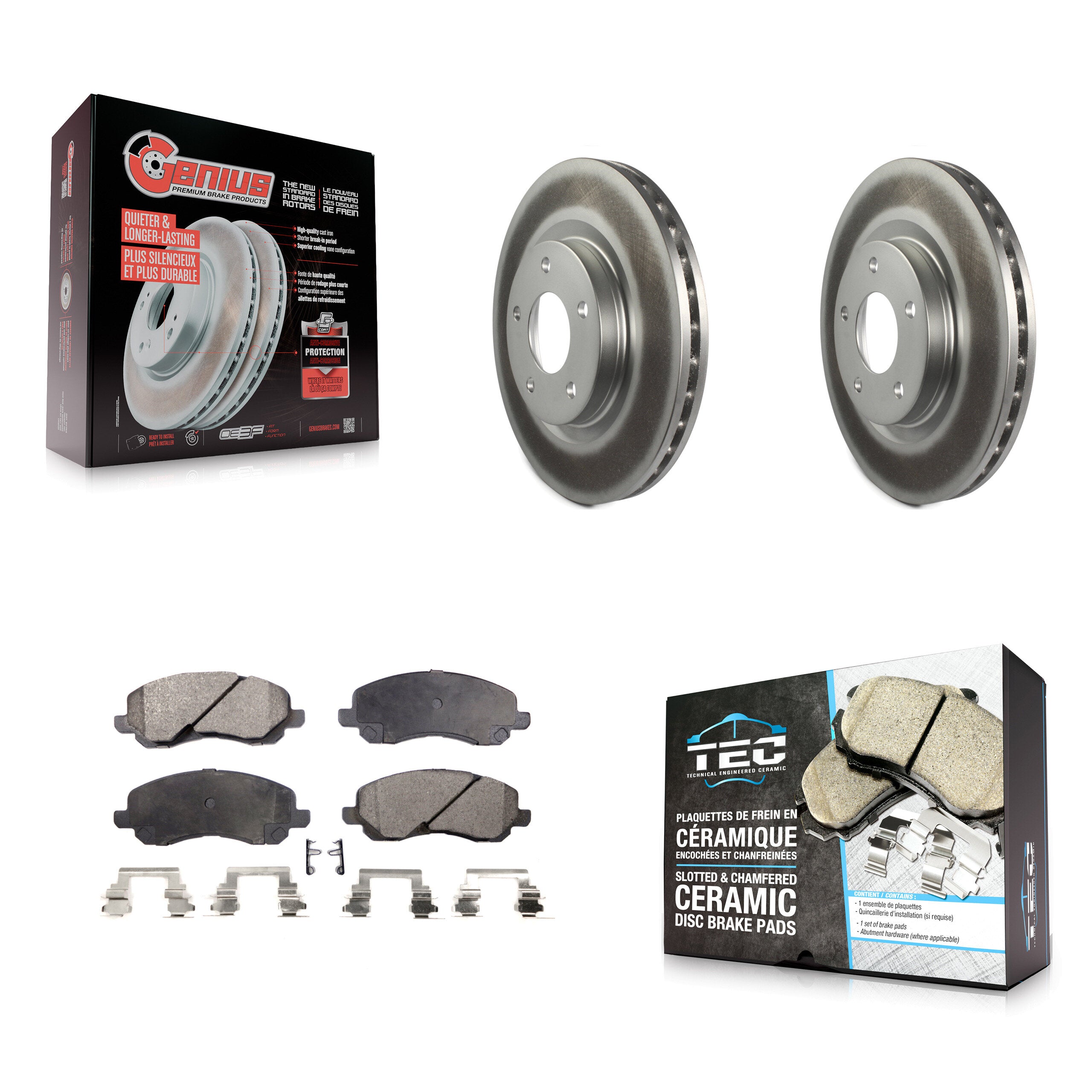 Transit Auto KGT-100167 Disc Brake Kit for 2007-2024 Mitsubishi Lancer, Mitsubishi Outlander and More - Front
