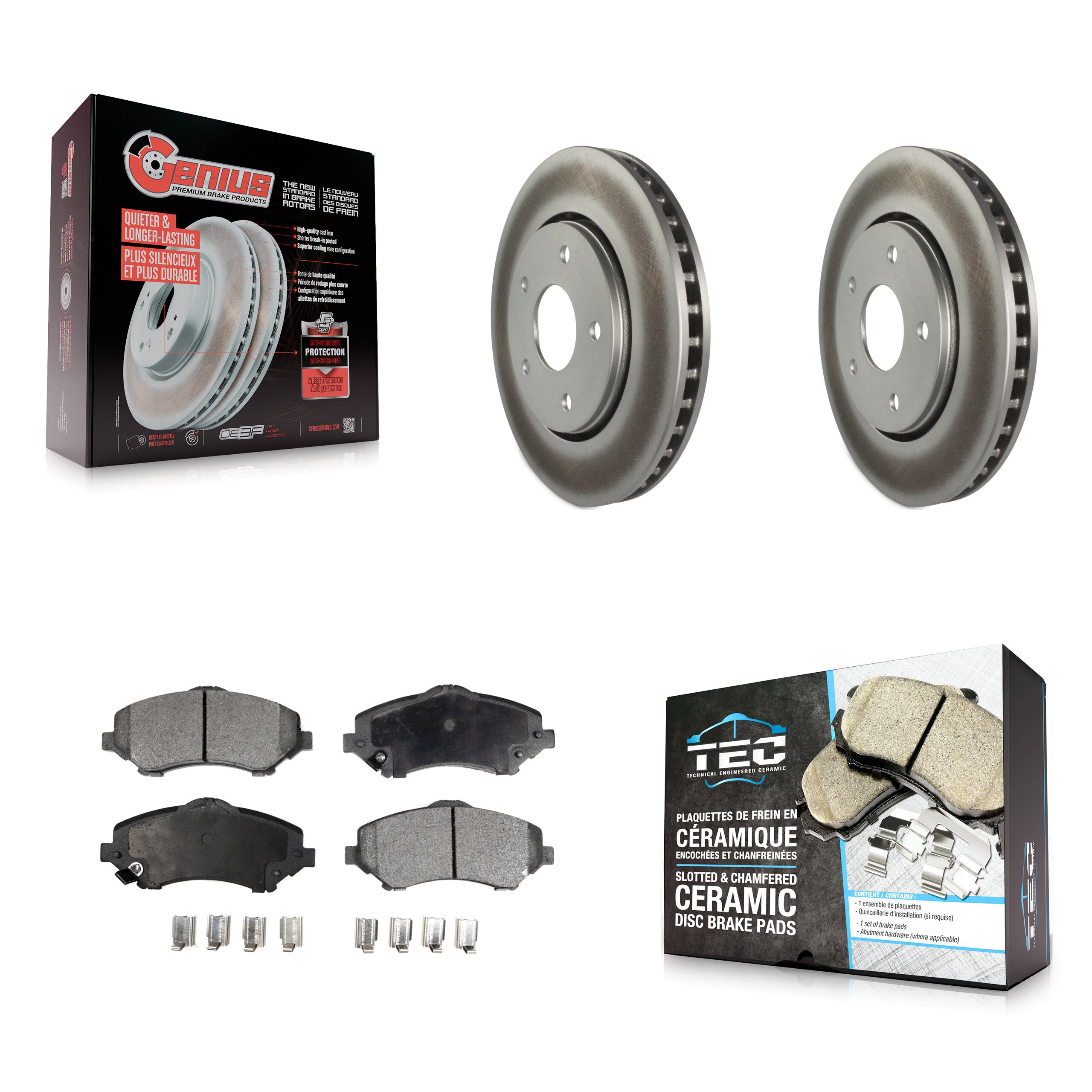 Transit Auto KGT-100171 Disc Brake Kit for 2008-2016 Chrysler Town & Country, Dodge Grand Caravan and More - Front