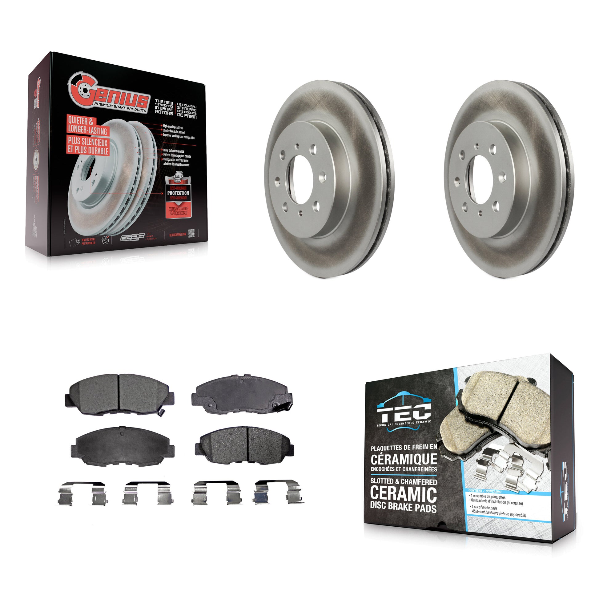 Transit Auto KGT-100188 Disc Brake Kit for 1996-2014 Honda Insight, Honda Civic, Acura EL - Front
