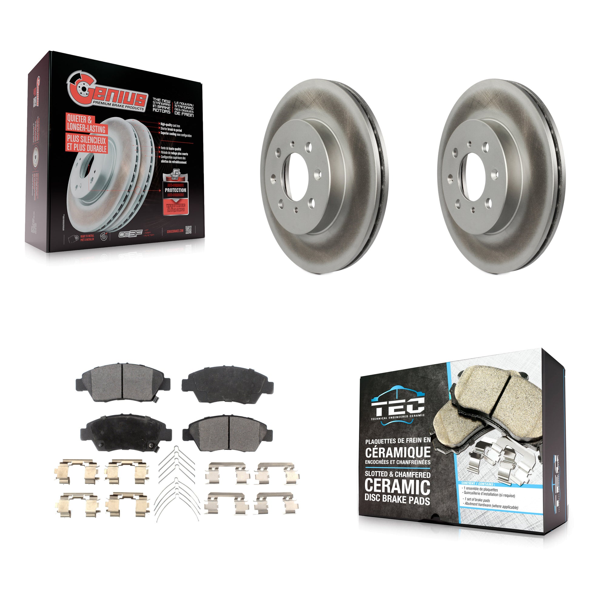 Transit Auto KGT-100190 Disc Brake Kit for 1994-2014 Honda Fit, Honda Civic, Honda Civic del Sol - Front