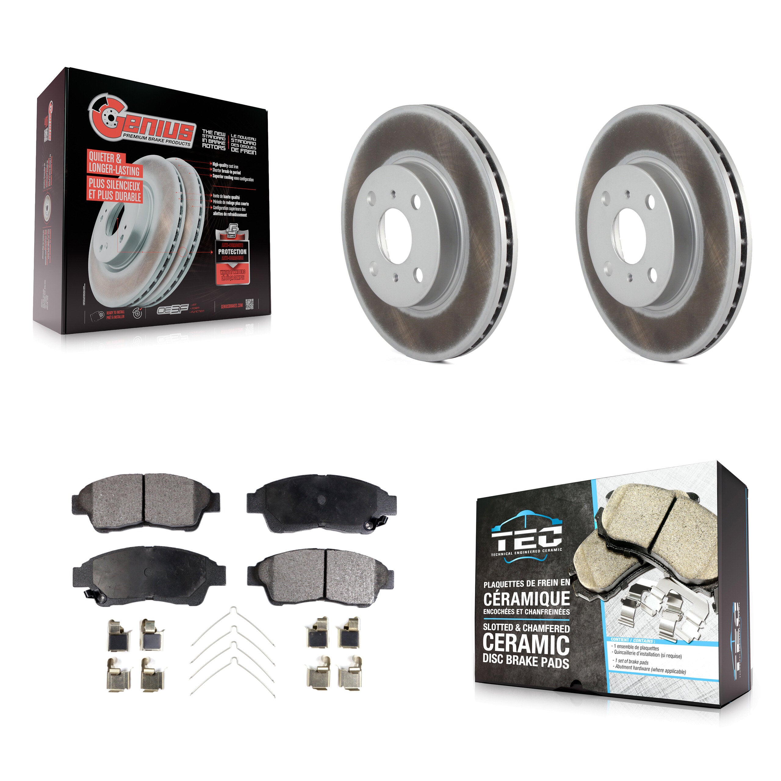 Transit Auto KGT-100200 Disc Brake Kit for 1993-1997 Geo Prizm, Toyota Corolla - Front