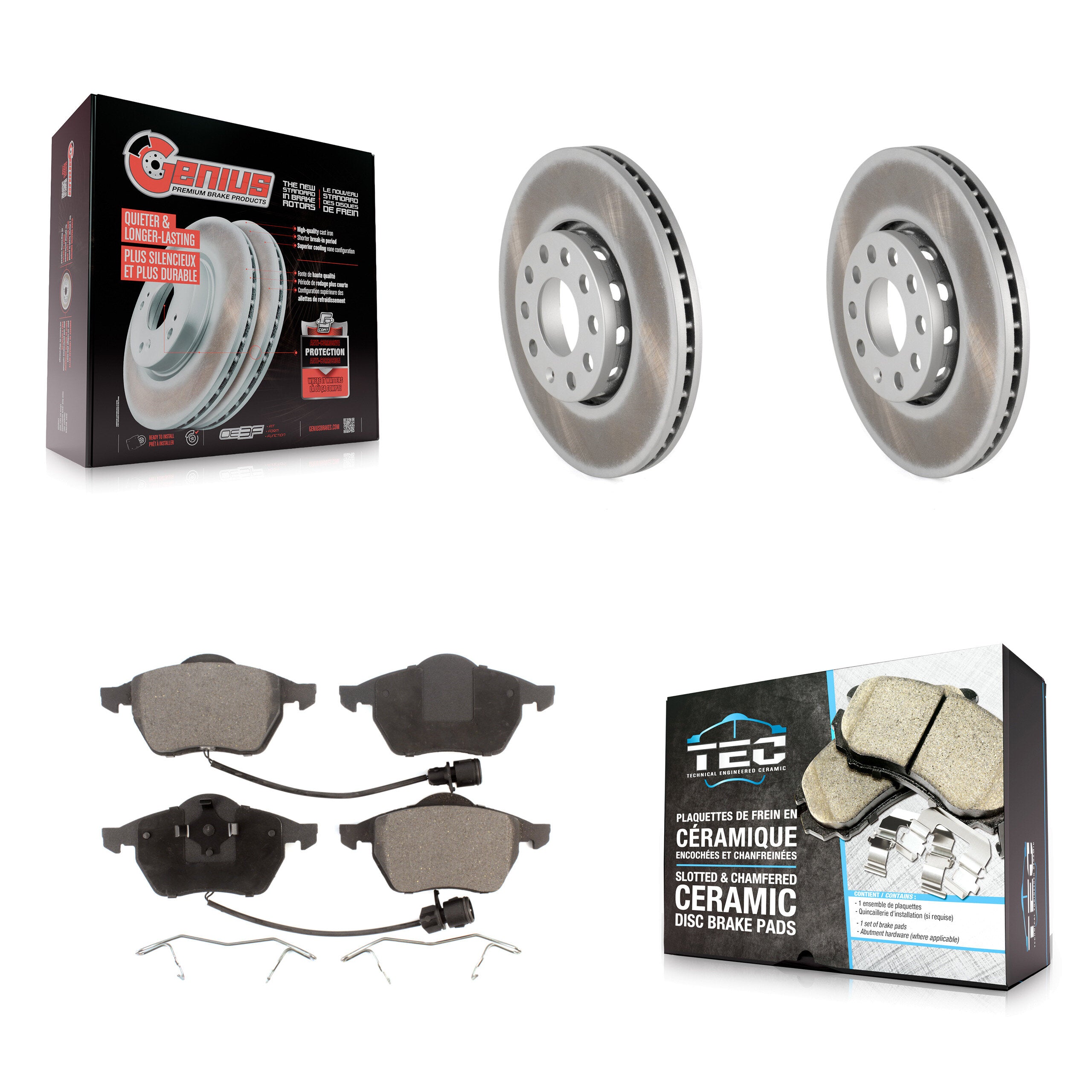 Transit Auto KGT-100204 Disc Brake Kit for 1992-1999 Audi A6, Audi A6 Quattro, Audi 100 - Front
