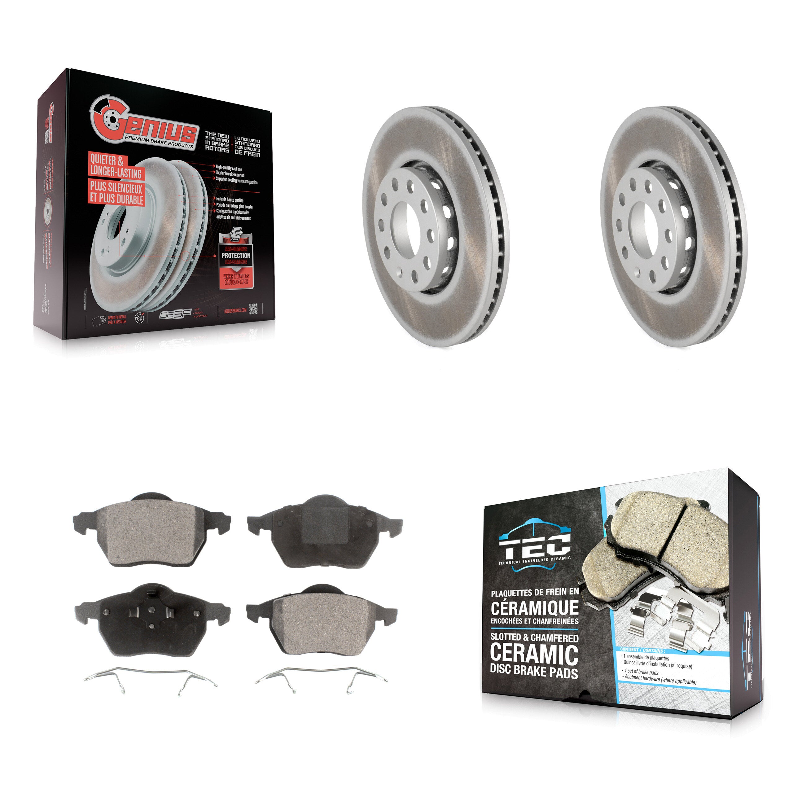 Transit Auto KGT-100205 Disc Brake Kit for 1999-2006 Volkswagen Passat, Audi A4 and More - Front