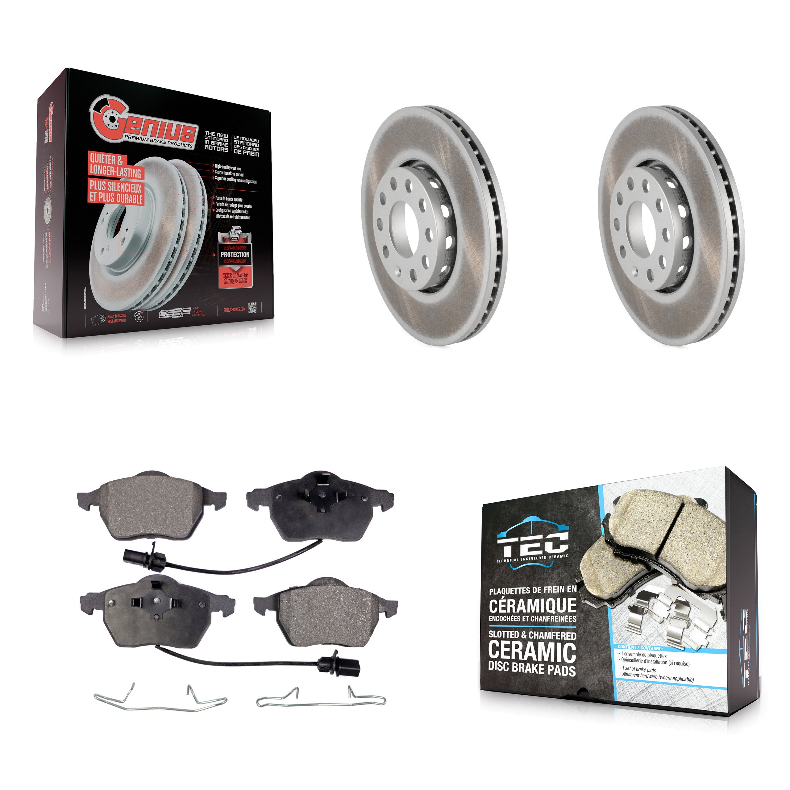 Transit Auto KGT-100206 Disc Brake Kit for 1999-2006 Volkswagen Passat, Audi A4 and More - Front