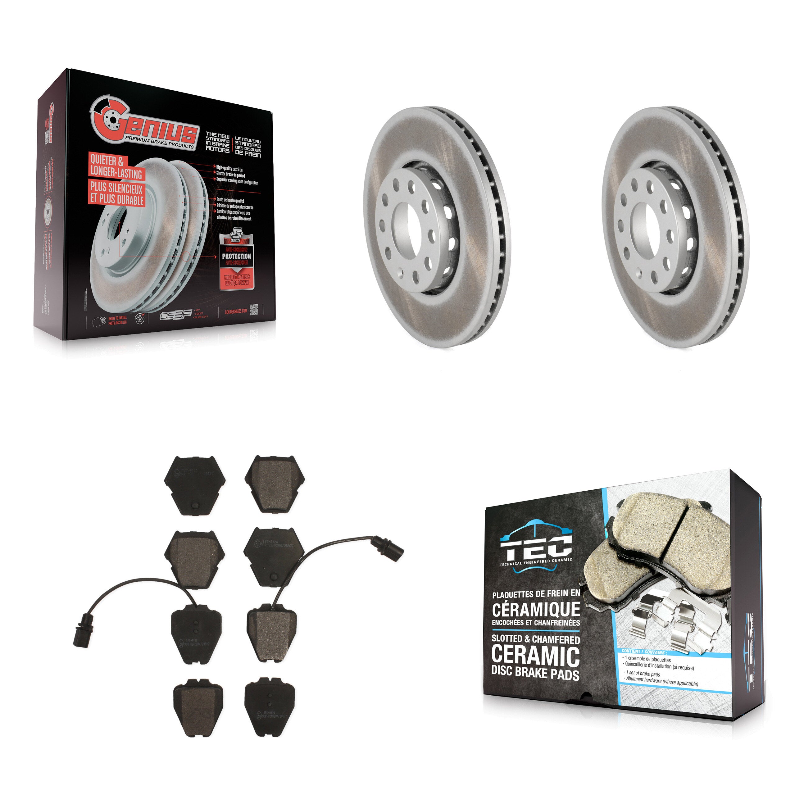 Transit Auto KGT-100207 Disc Brake Kit for 1999-2004 Volkswagen Passat, Audi A4 Quattro - Front
