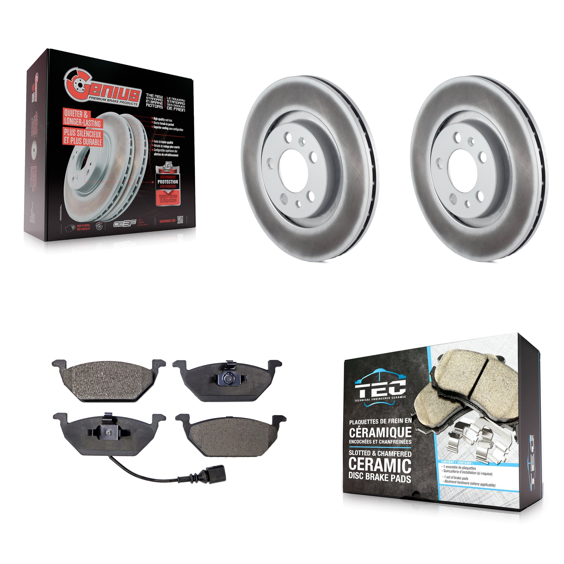 Transit Auto KGT-100224 Disc Brake Kit for 1998-2010 Volkswagen Golf City, Volkswagen Jetta City and More - Front