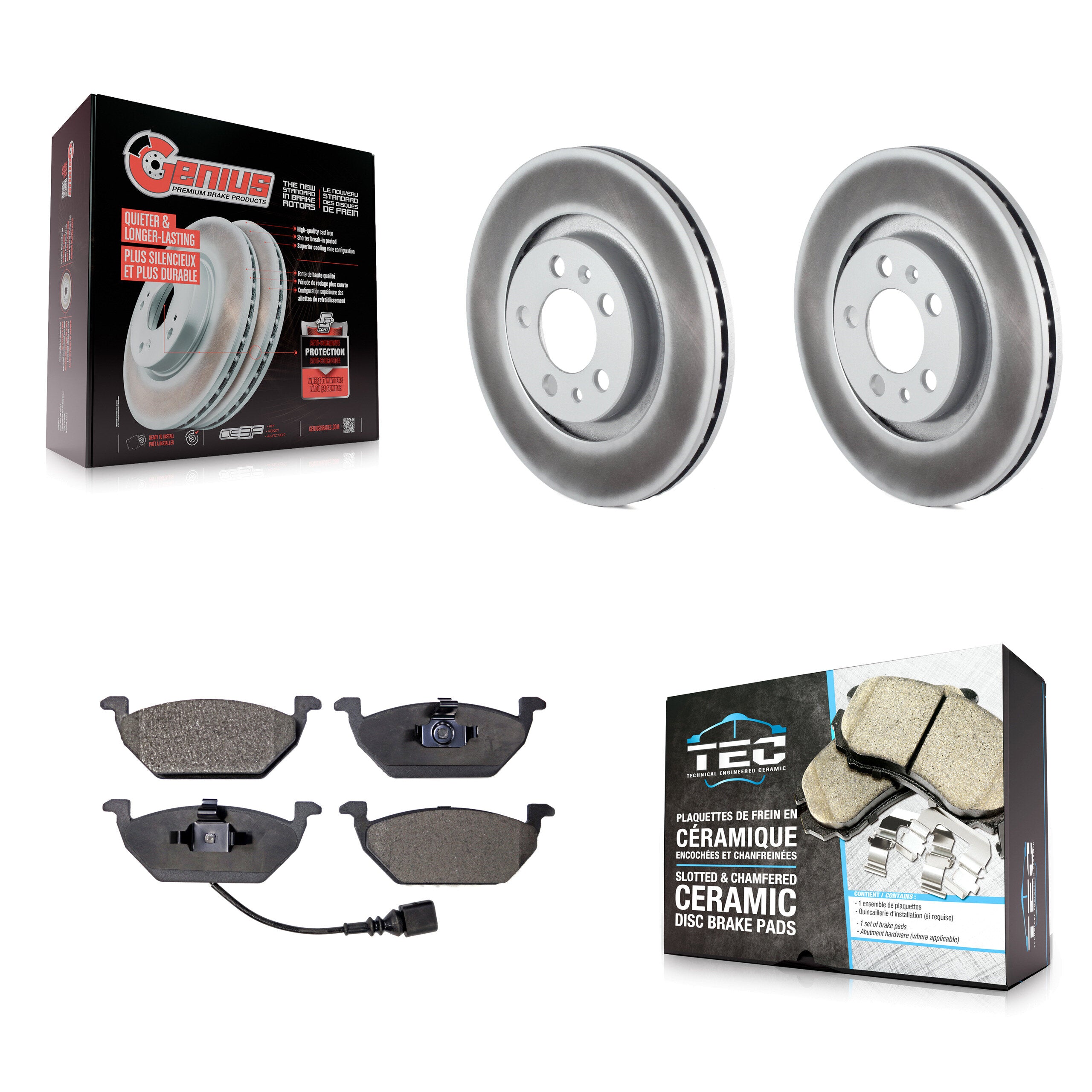Transit Auto KGT-100224 Disc Brake Kit for 1998-2010 Volkswagen Golf City, Volkswagen Jetta City and More - Front