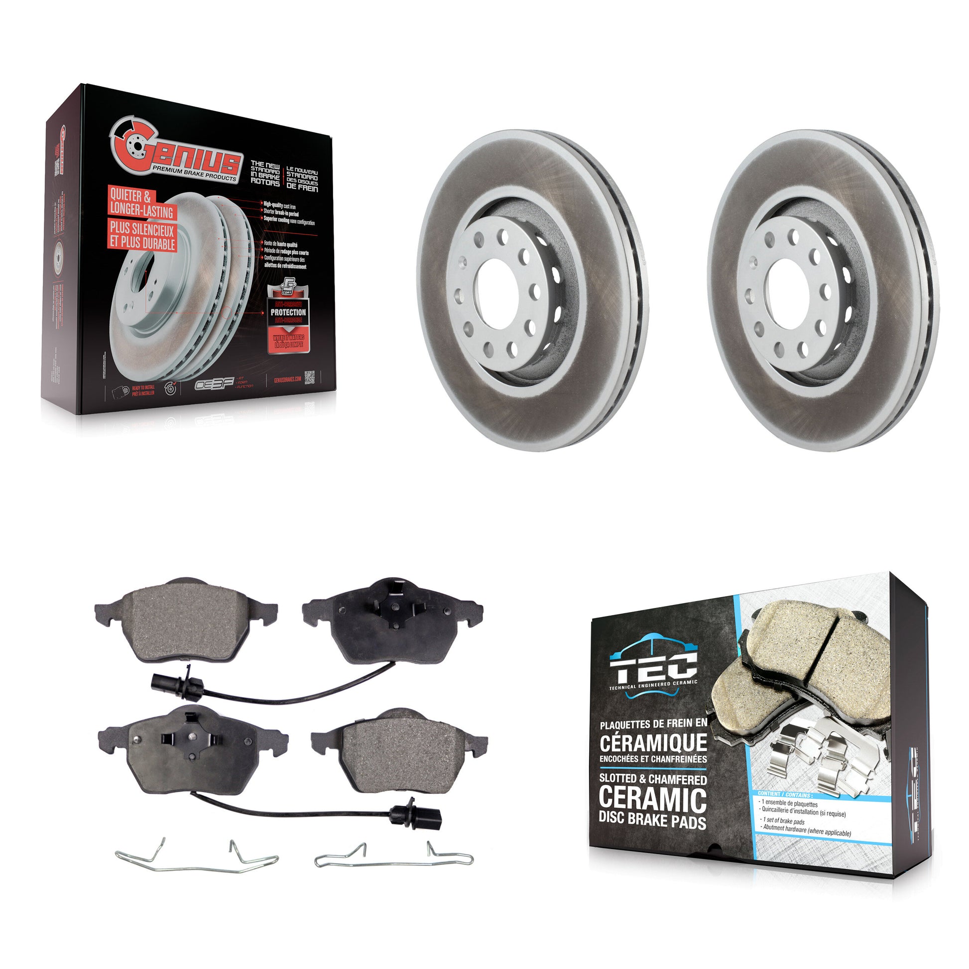 Transit Auto KGT-100251 Disc Brake Kit for 2000-2006 Audi A4, Audi A4 Quattro and More - Front