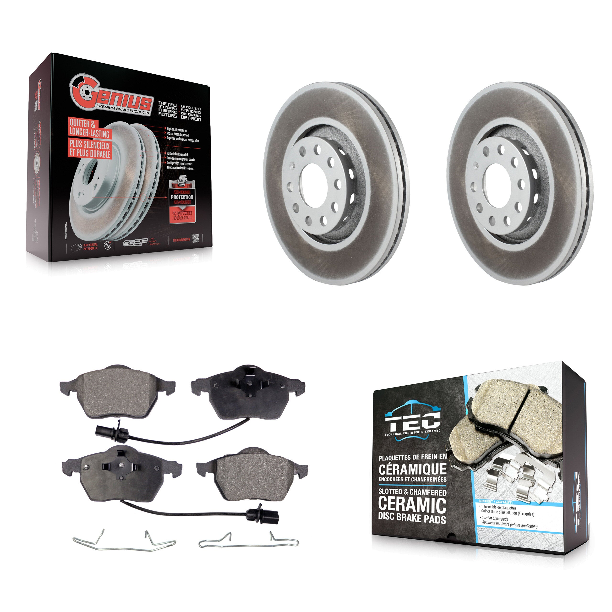 Transit Auto KGT-100251 Disc Brake Kit for 2000-2006 Audi A4, Audi A4 Quattro and More - Front