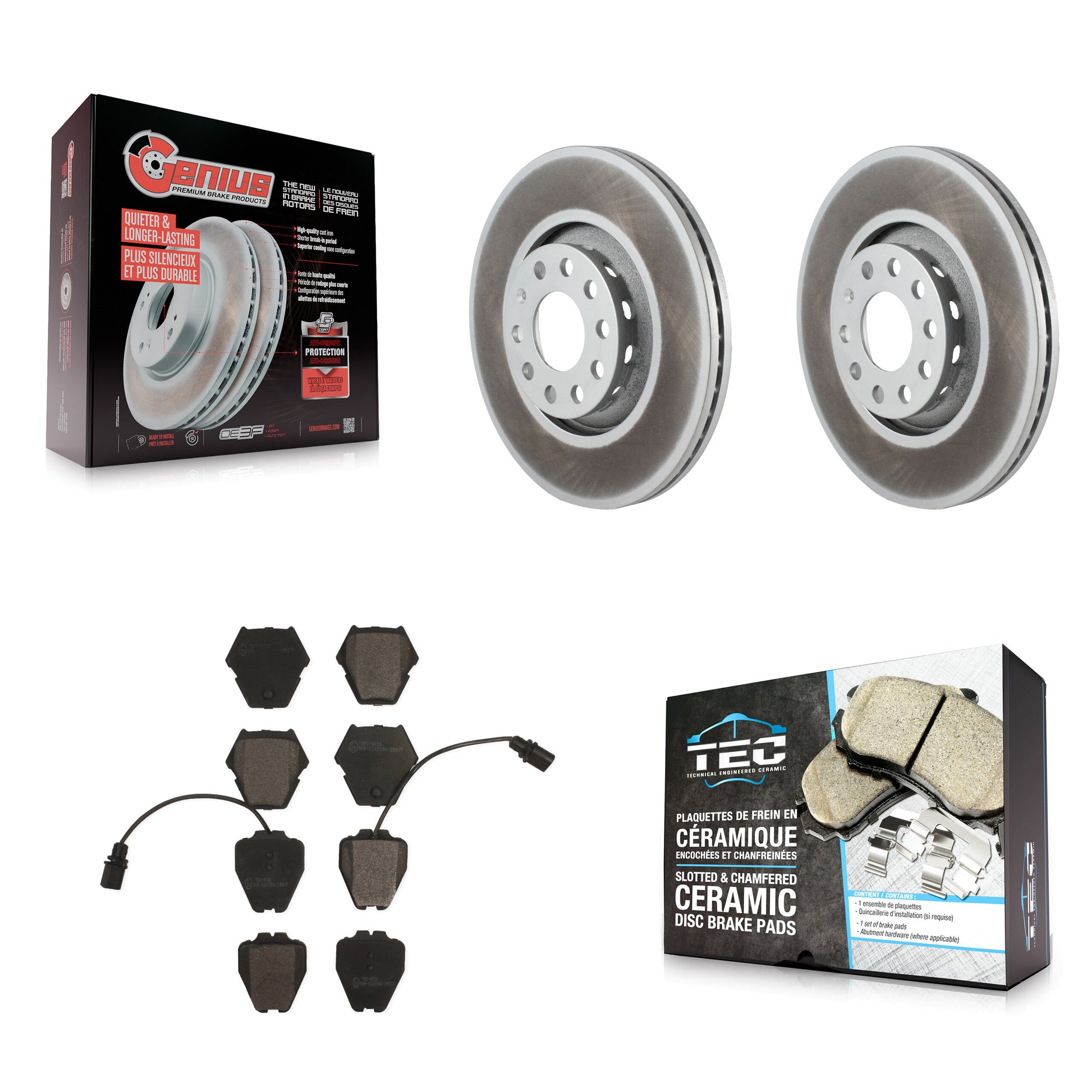 Transit Auto KGT-100252 Disc Brake Kit for 2000 Audi A8 Quattro - Front