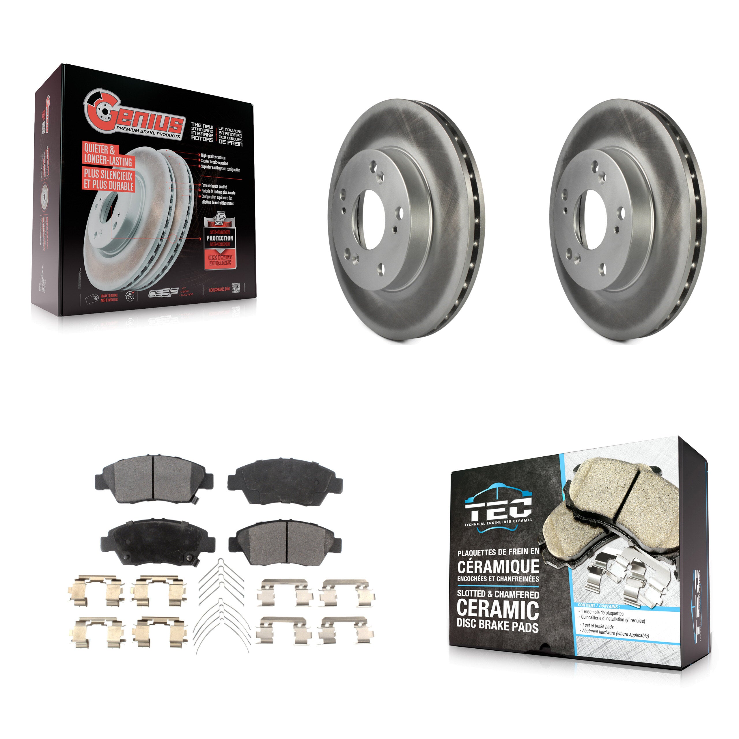 Transit Auto KGT-100270 Disc Brake Kit for 2002-2015 Honda CR-Z, Honda Civic, Acura RSX - Front