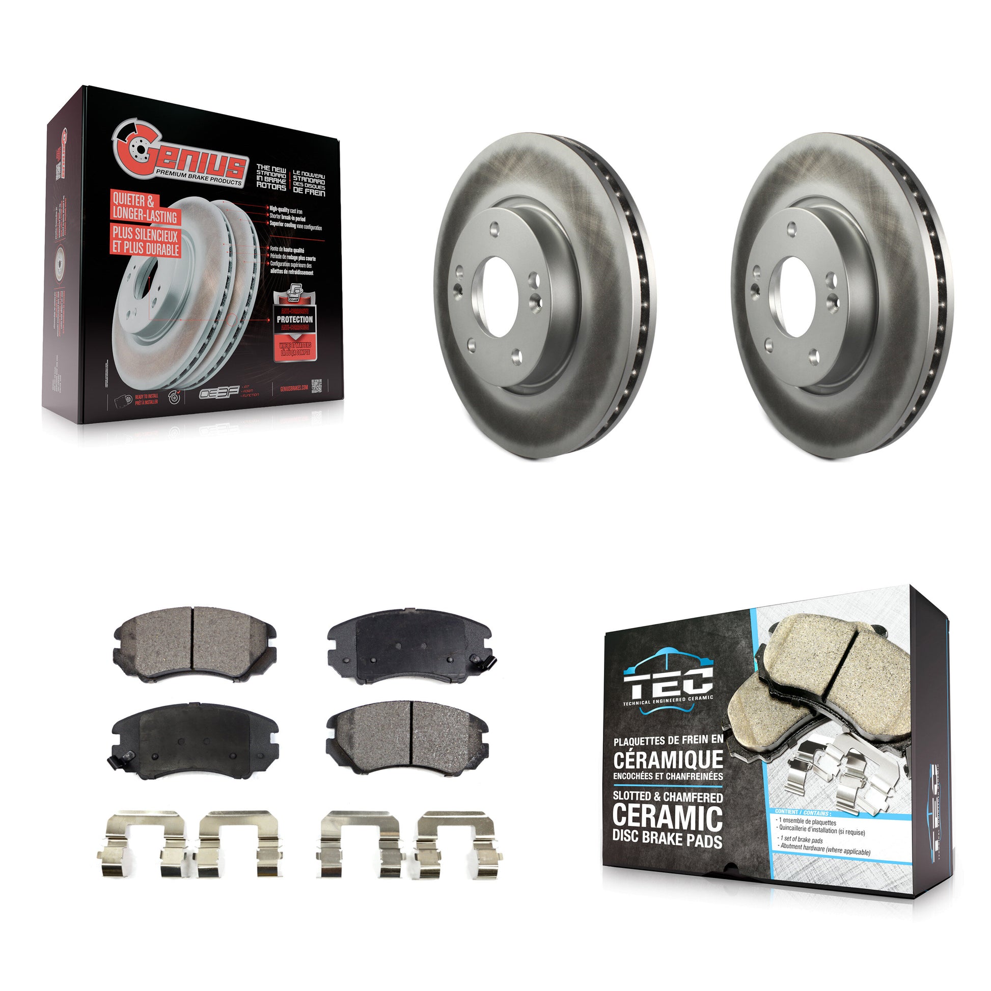 Transit Auto KGT-100281 Disc Brake Kit for 2003-2013 Kia Soul, Hyundai Tiburon and More - Front