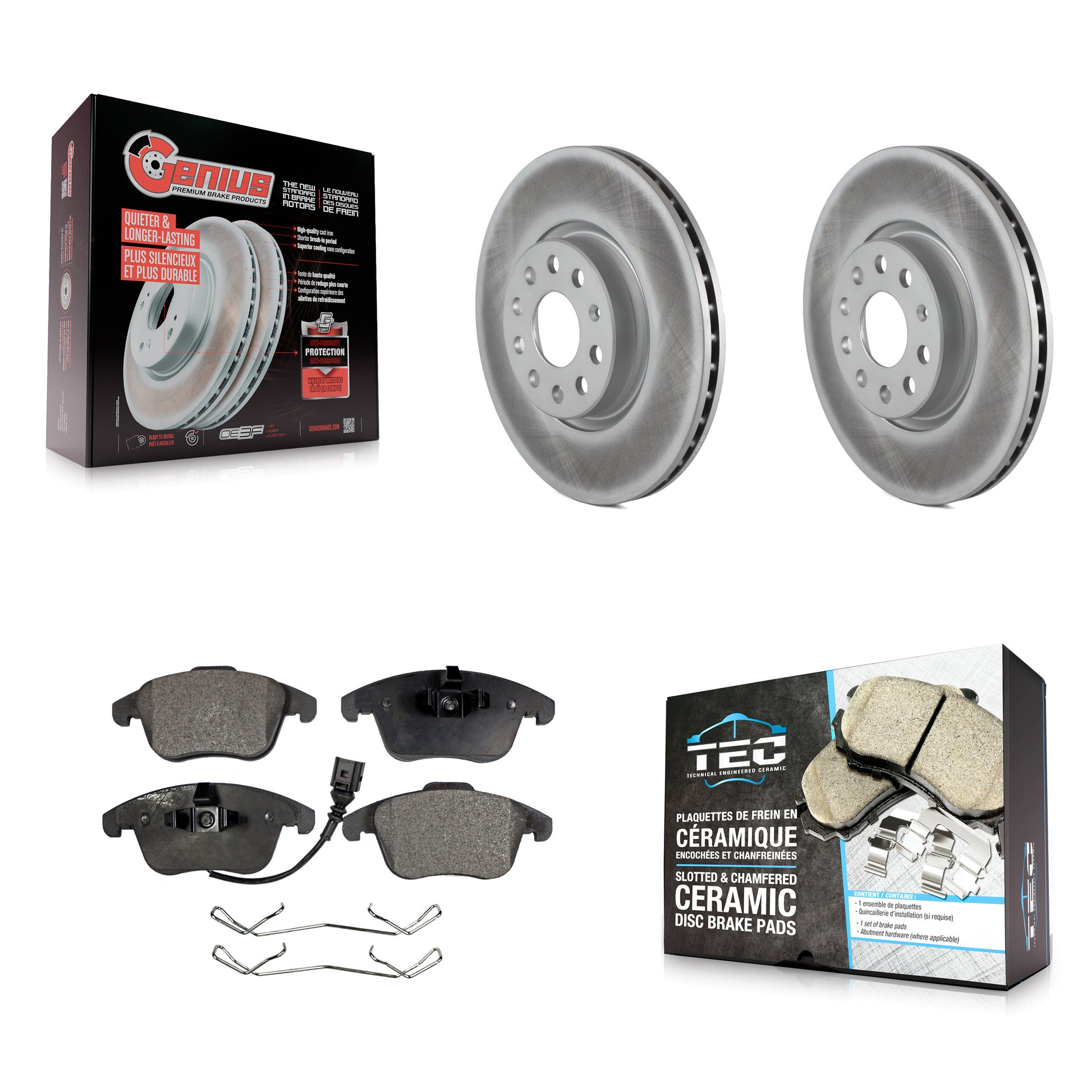 Transit Auto KGT-100346 Disc Brake Kit for 2009-2020 Volkswagen Tiguan Limited, Audi Q3 and More - Front