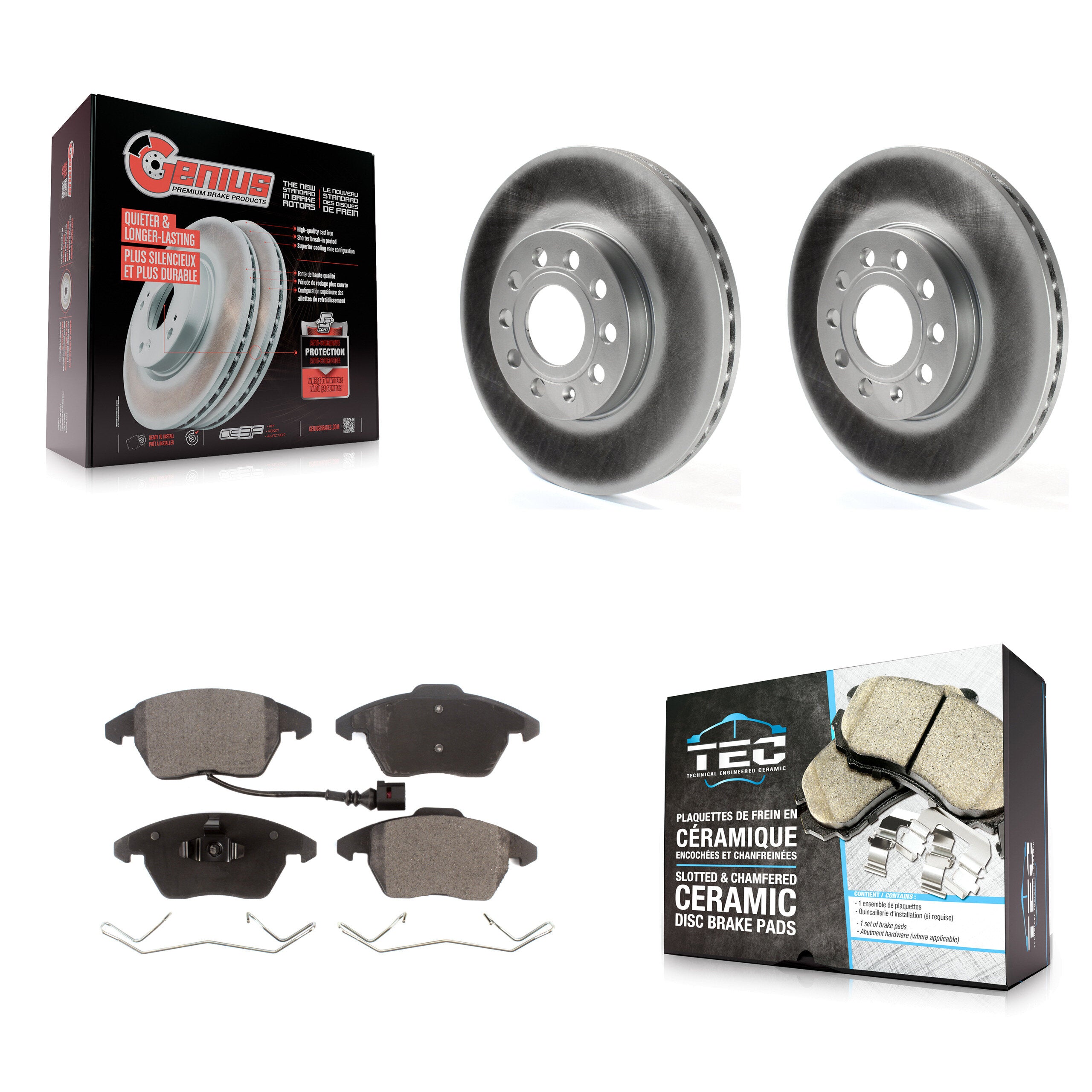 Transit Auto KGT-100358 Disc Brake Kit for 2005-2019 Volkswagen Beetle, Volkswagen Jetta and More - Front