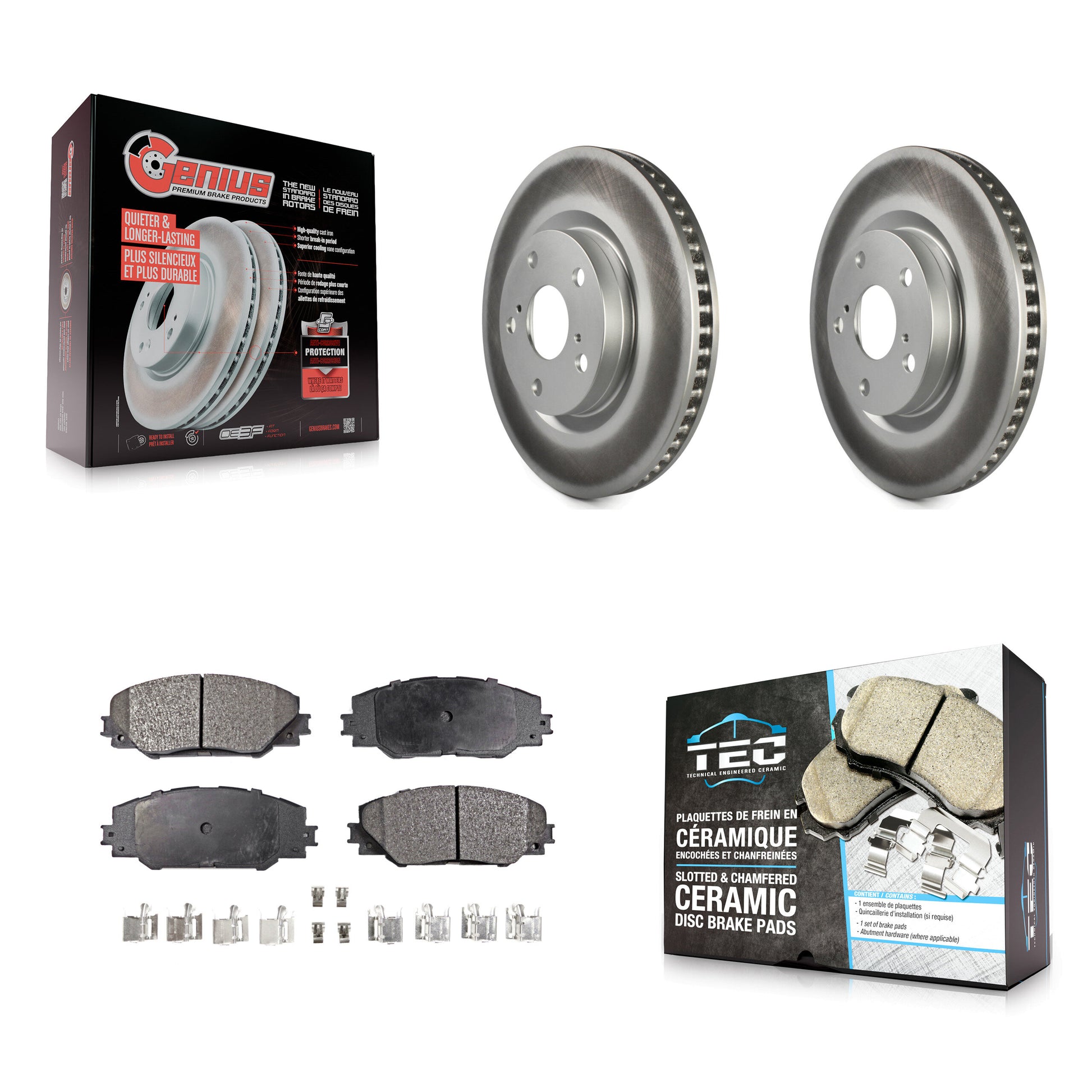 Transit Auto KGT-100376 Disc Brake Kit for 2006-2020 Toyota RAV4, Toyota Corolla iM and More - Front