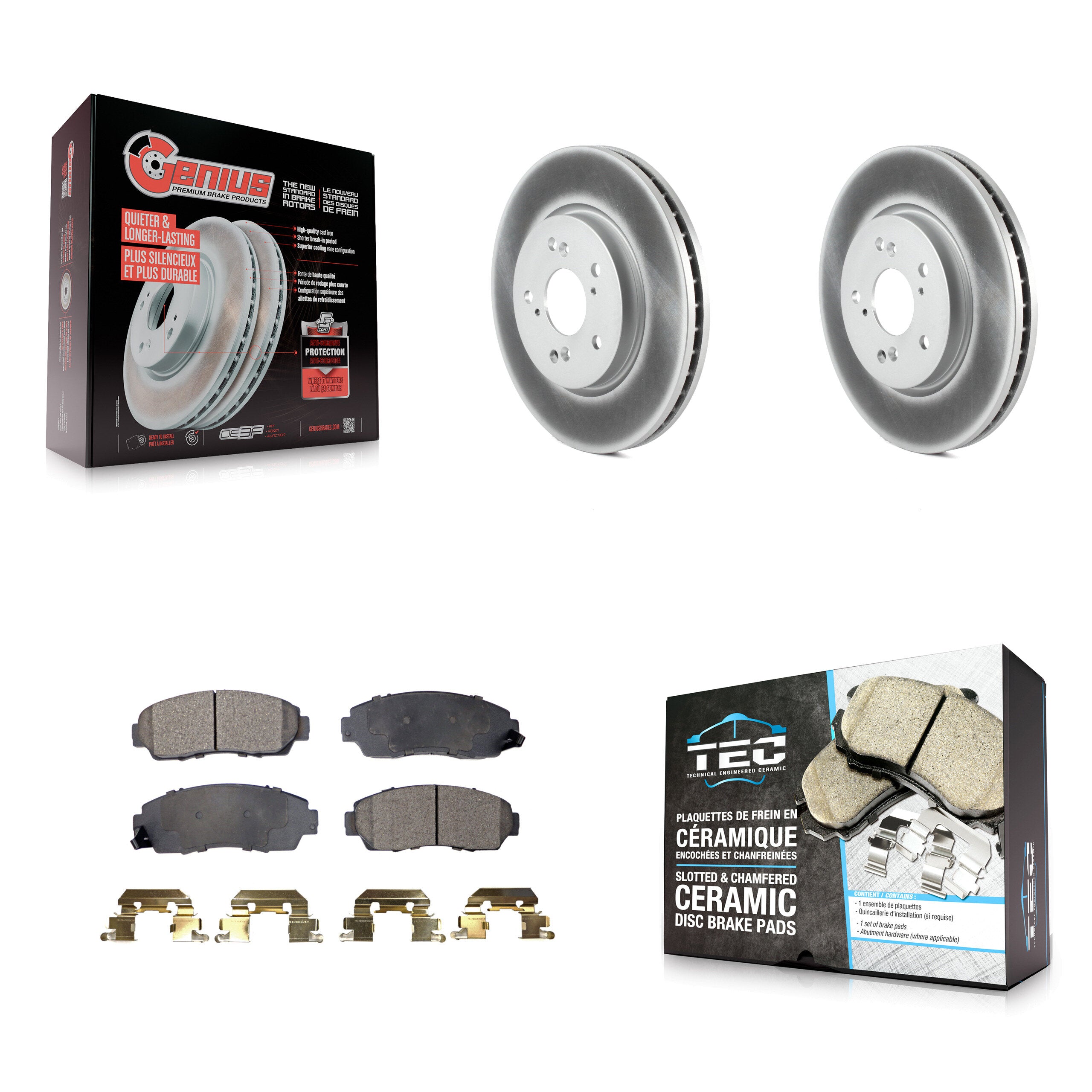 Transit Auto KGT-100387 Disc Brake Kit for 2007-2012 Honda Crosstour, Honda Accord Crosstour and More - Front