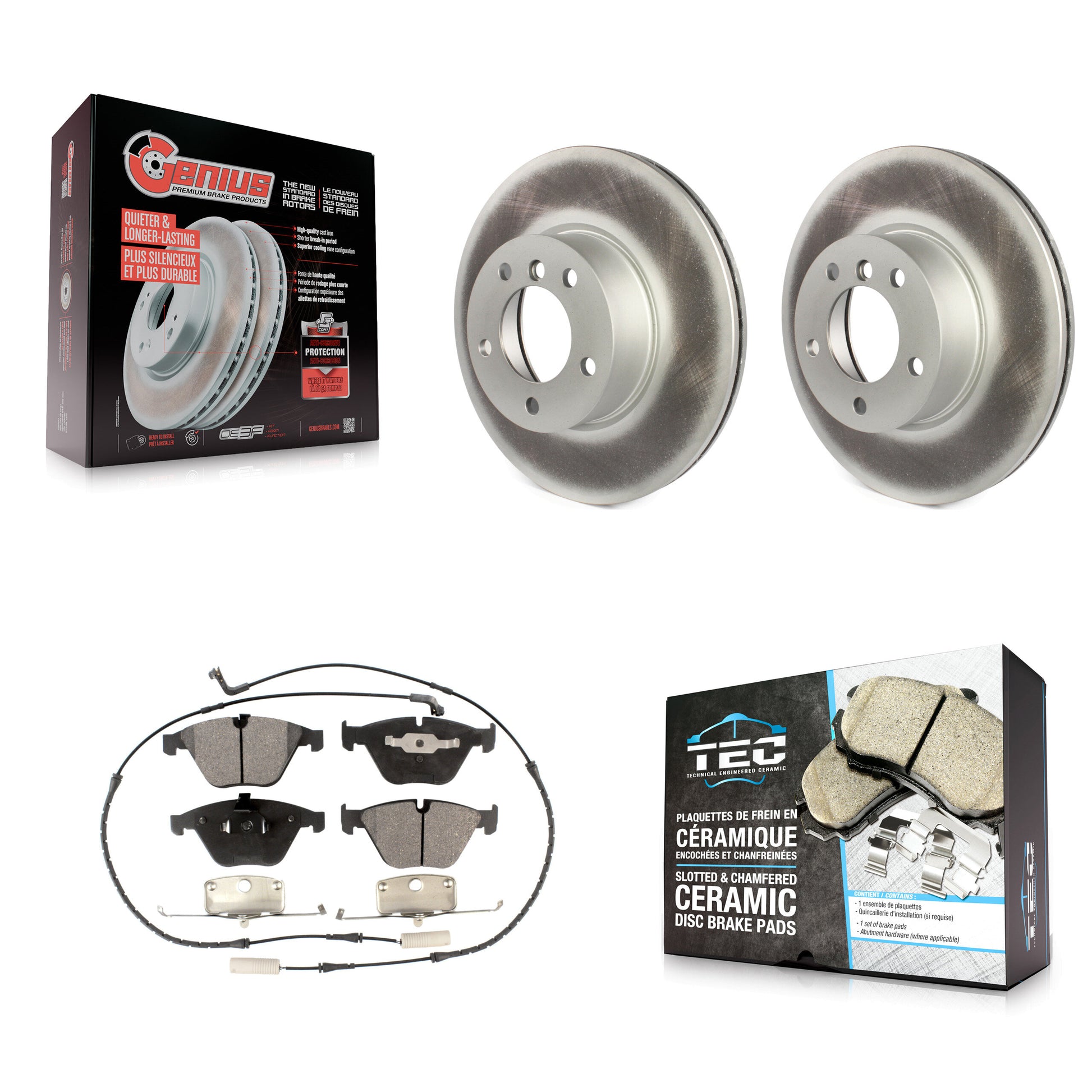 Transit Auto KGT-100436 Disc Brake Kit for 2008-2015 BMW X1, BMW 328i and More - Front