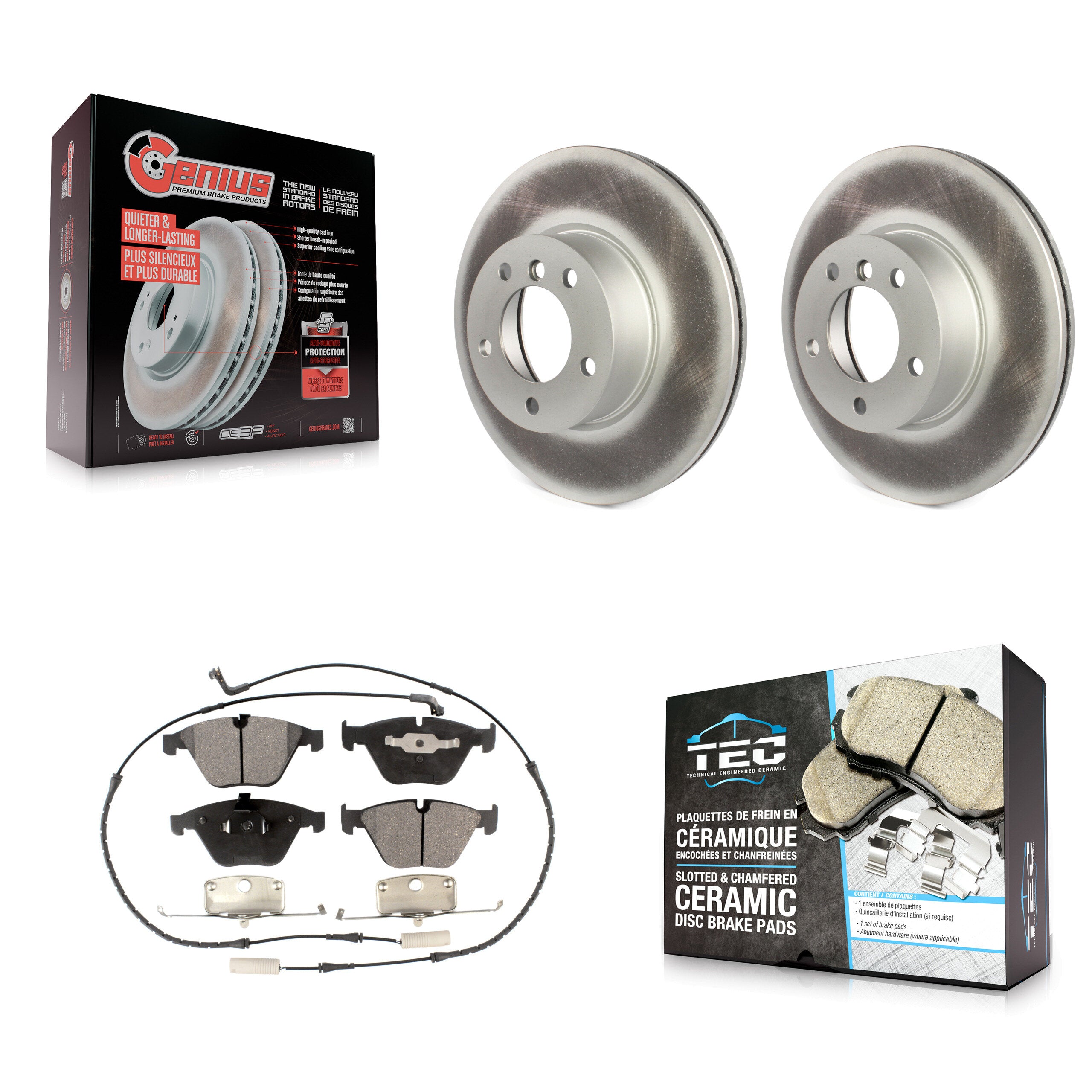 Transit Auto KGT-100436 Disc Brake Kit for 2008-2015 BMW X1, BMW 328i and More - Front
